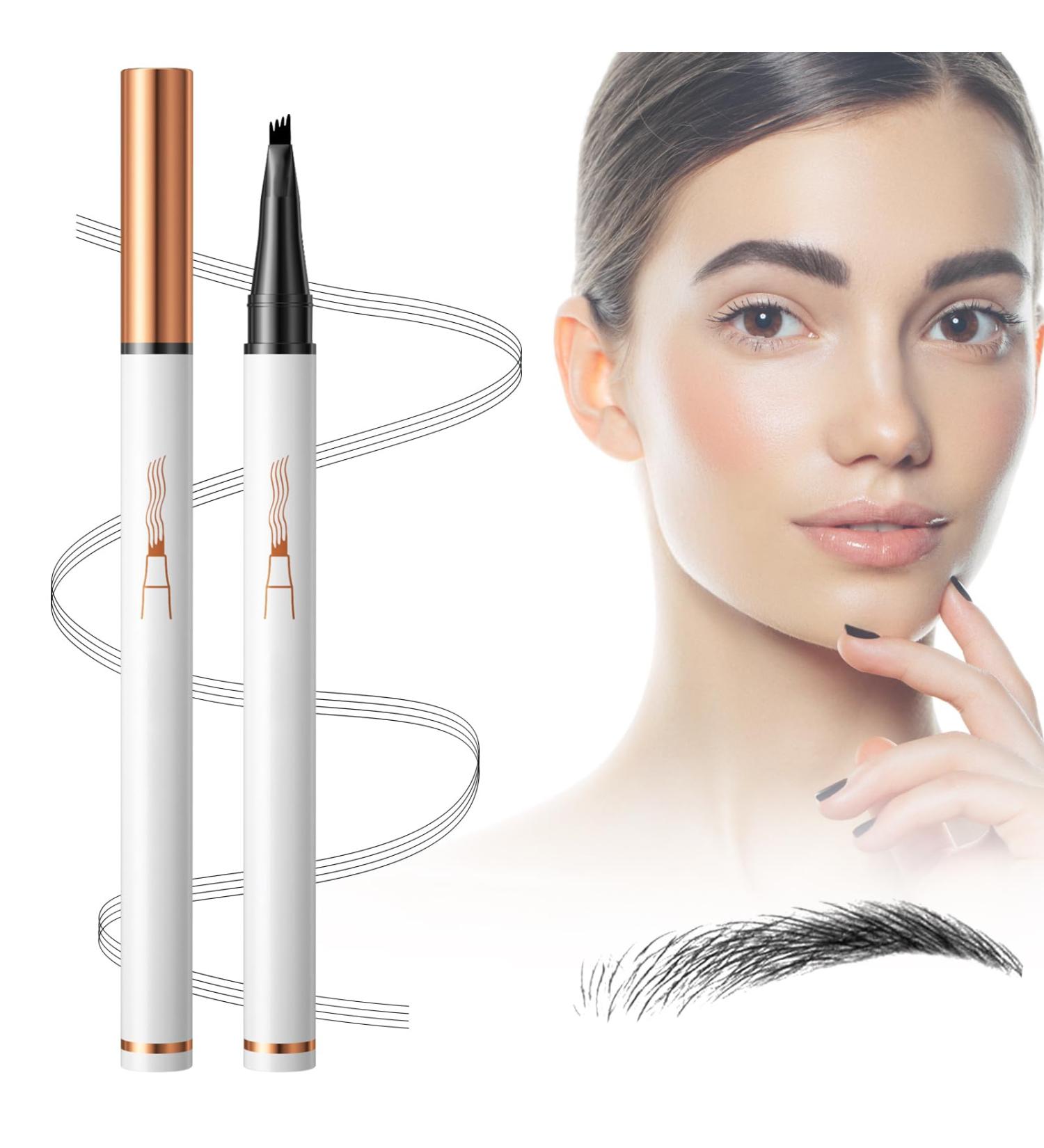 Magic Eyebrow Pencil with 4 Fork Tip Microblading Brow Pencil for Natural Makeup Long-Lasting All Day Fine Stroke 3D Waterproof Brow Pen to Accurate Depiction for Makeup Beginners (Black) - Buy Online on GoSupps.com