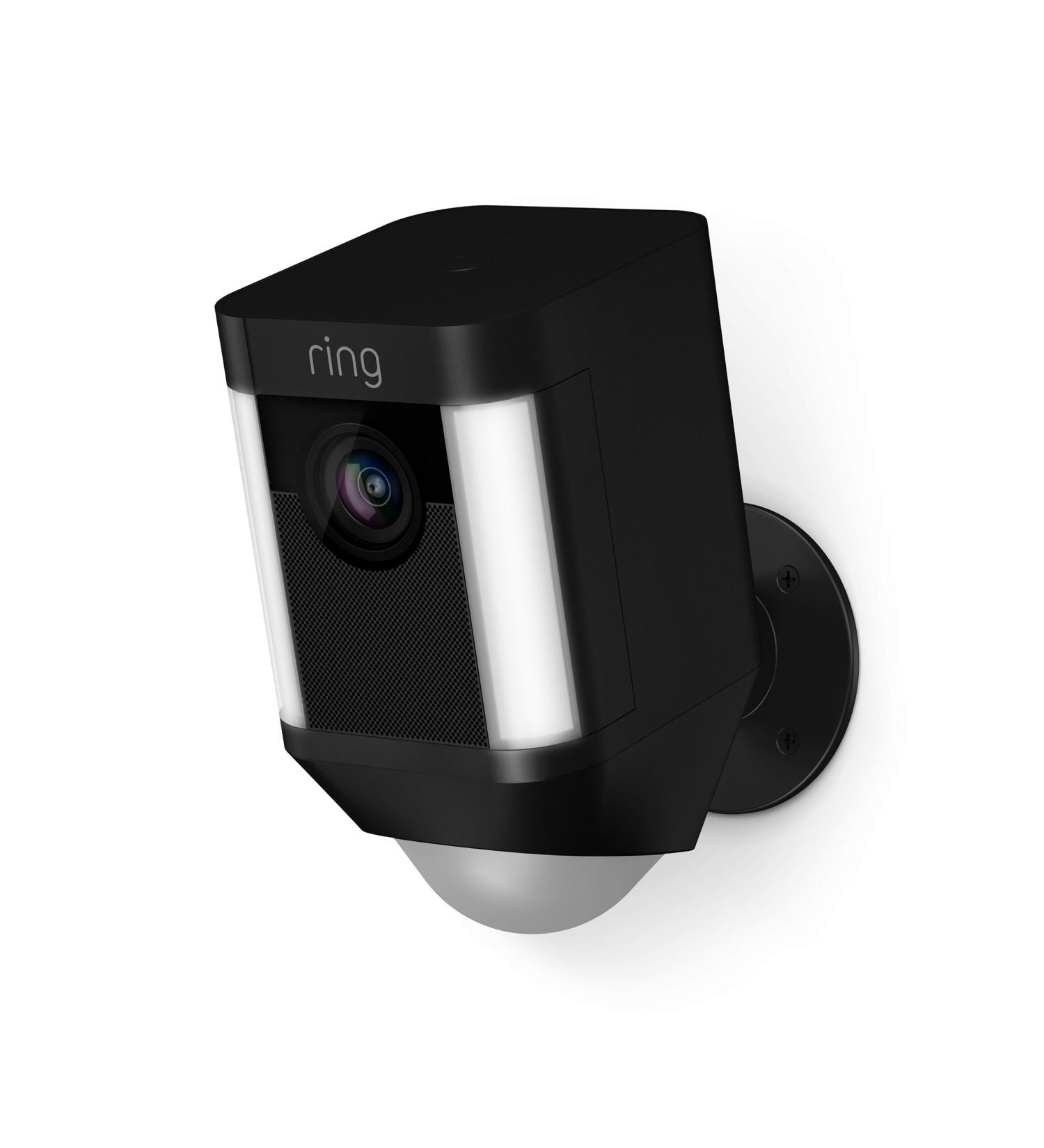 Certified Refurbished Ring Spotlight Cam Wired: Plugged-in HD security camera with built-in spotlights  two-way talk and a siren alarm  Black  Works with Alexa - Buy Online on GoSupps.com