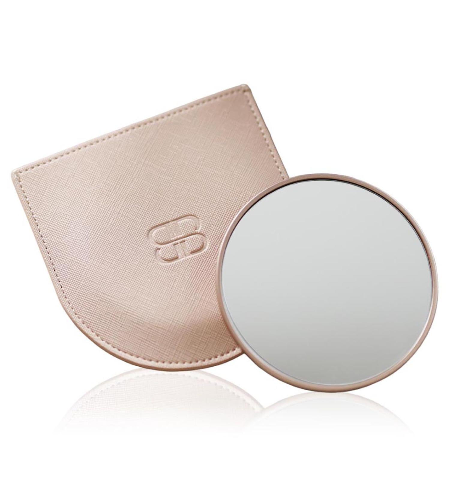 Beautifect 7x Magnifying Mirror - Clear Compact Mirror for Precision Makeup Tweezing & Skincare Travel Magnifying Pocket Mirror with Vegan Leather Sleeve Fits Glow Mirror - Matte Gold - Buy Online on GoSupps.com