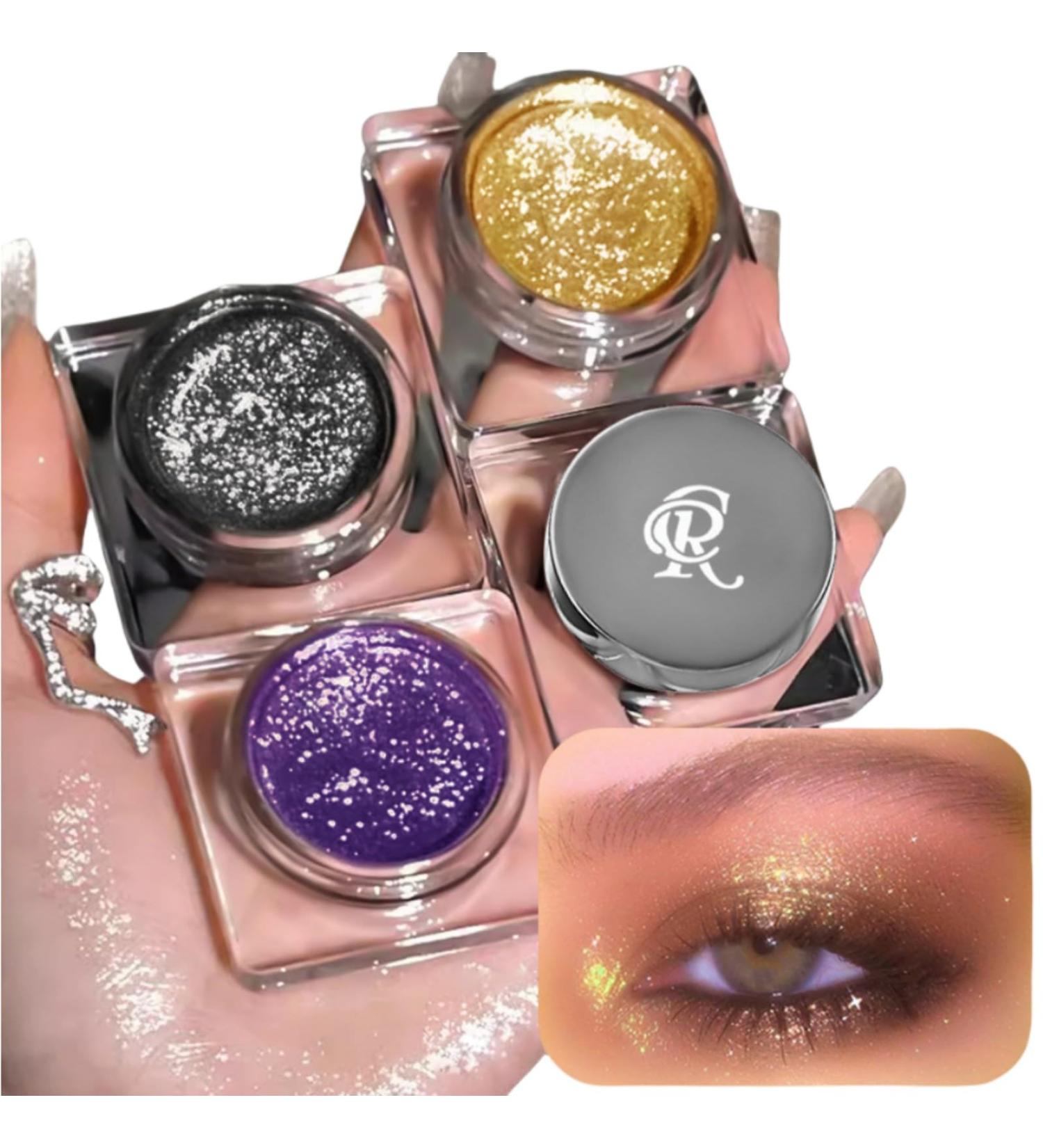 Fard paupi res liquide paillettes 3 couleurs argent es noires violettes dor es scintillantes fum es et scintillantes maquillage cor en haute pigmentation s chage rapide ombre  - Buy Online on GoSupps.com
