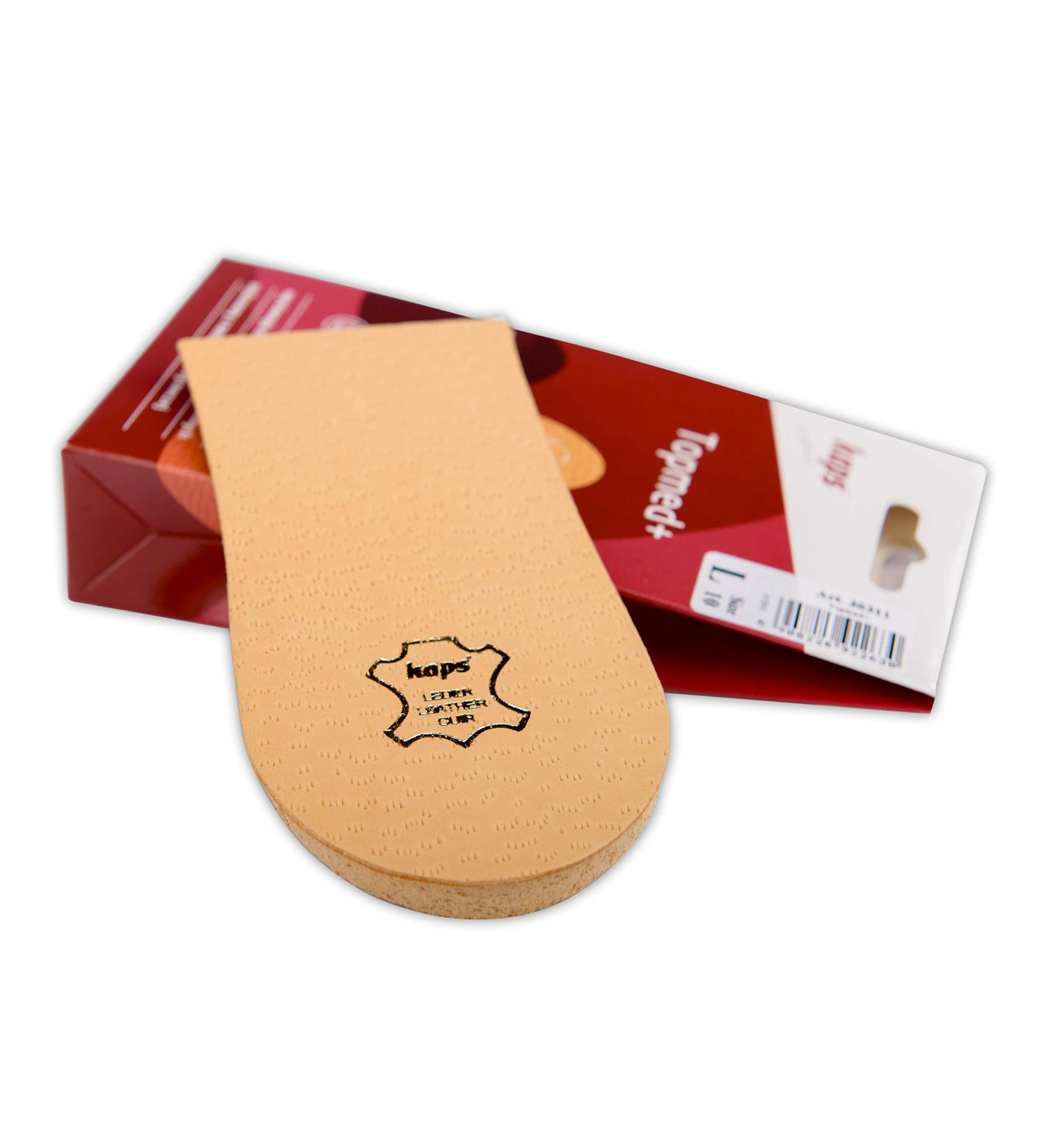 Heel Lift Elevator Heel Pad Orthotic Wedge 20mm Height Size L Leather Cover - Kaps Topmed Plus - Buy Online on GoSupps.com