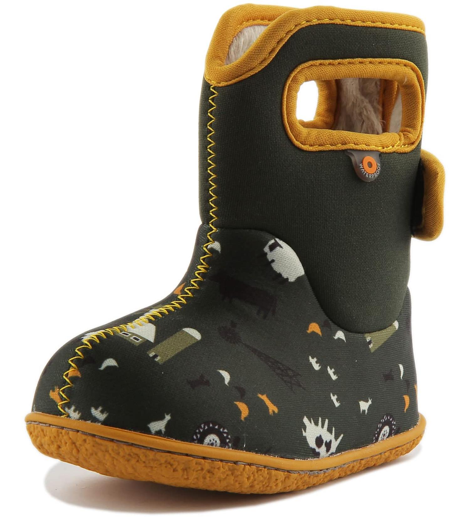 BOGS Baby Wellington Boots Plum Flower Stripe 71565 | UK Child Size 3-8 Green - Buy Online on GoSupps.com