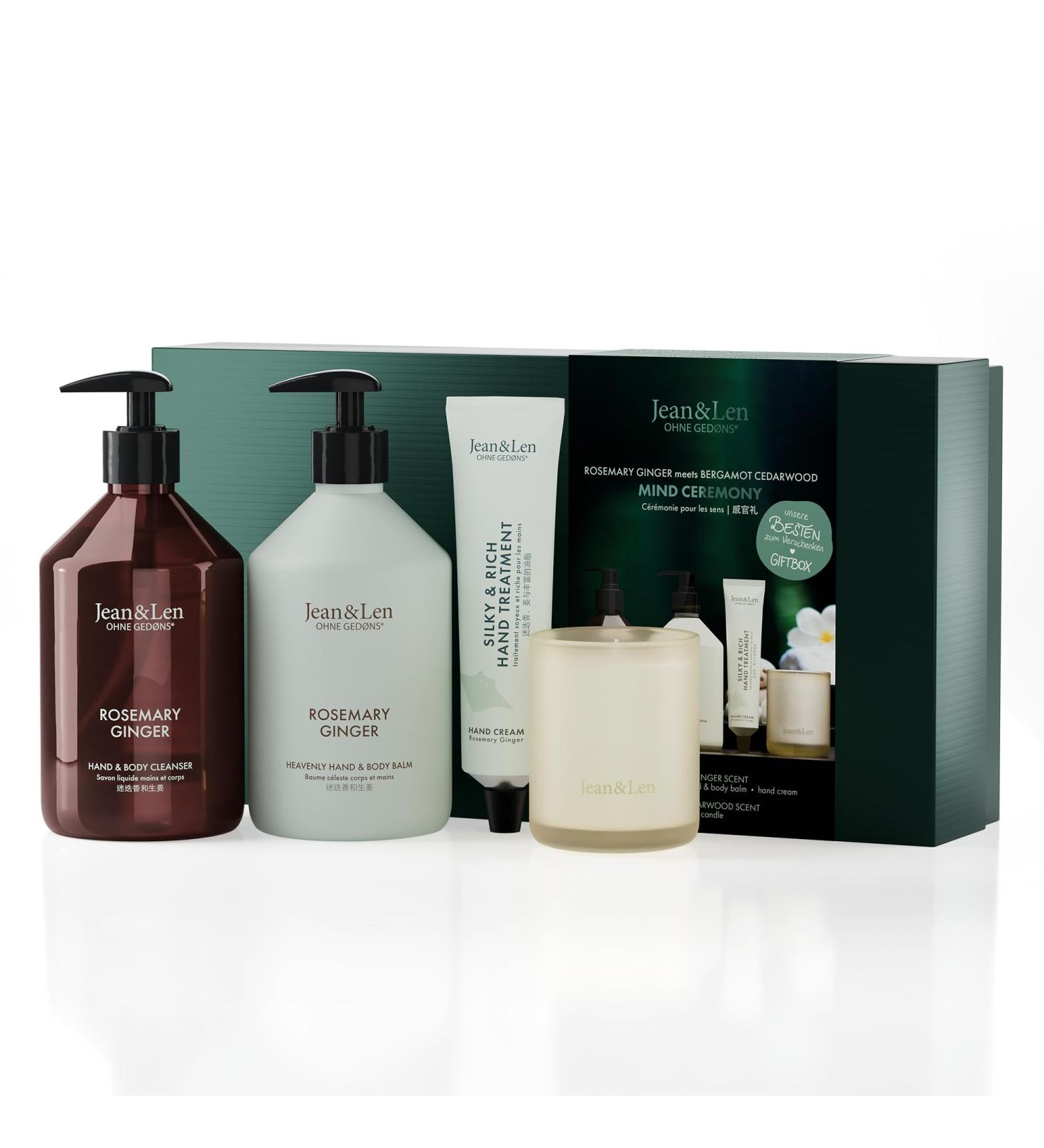 Jean & Len Mind Ceremony premium gift box with 4 quality products body and mind products packaging is FSC certified vegan gift box - Buy Online on GoSupps.com