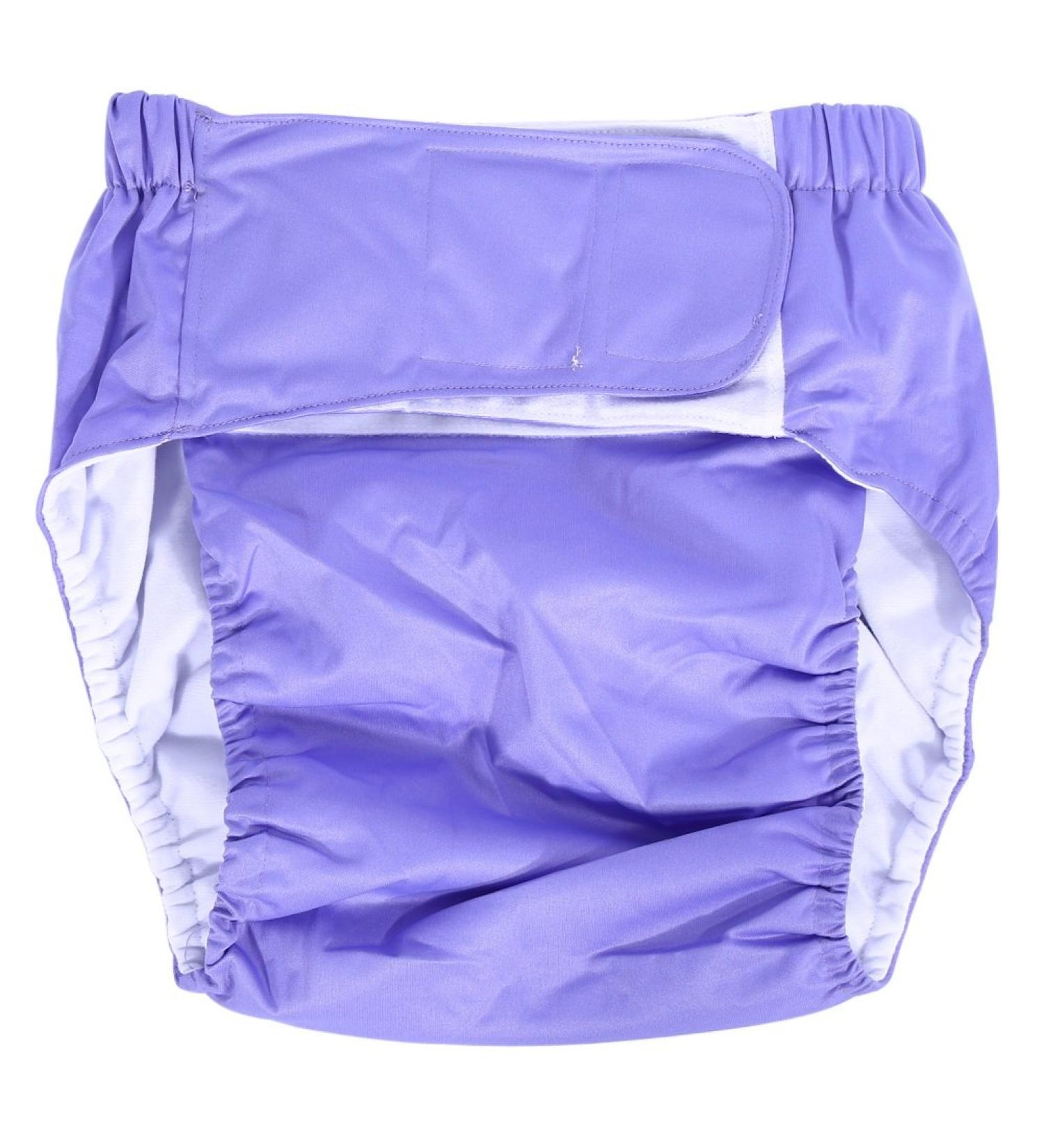 Nikou Adult Washable Diaper - Adjustable Incontinent Care Cloth Diaper Pants | Light Purple - Buy Online on GoSupps.com