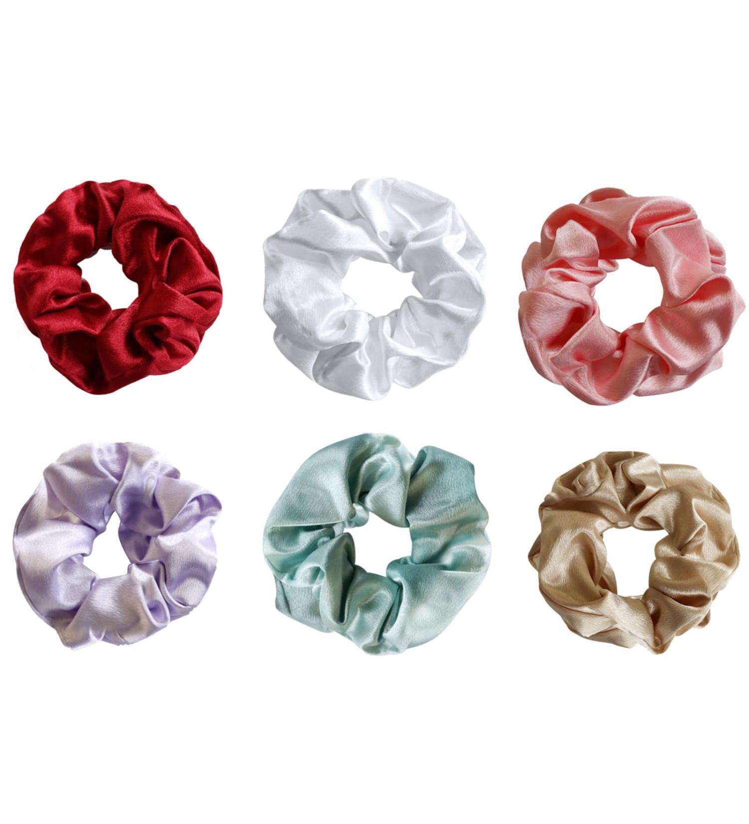 TRUEIN Silk Scrunchies for Women Girls Soft Satin Hair Scrunchies Big Elastic Scrunchy Hair Bands and Large Hair Ties Ropes Traceless Scrunchies Set for Thick Thin Hair Bobbles - Buy Online on GoSupps.com