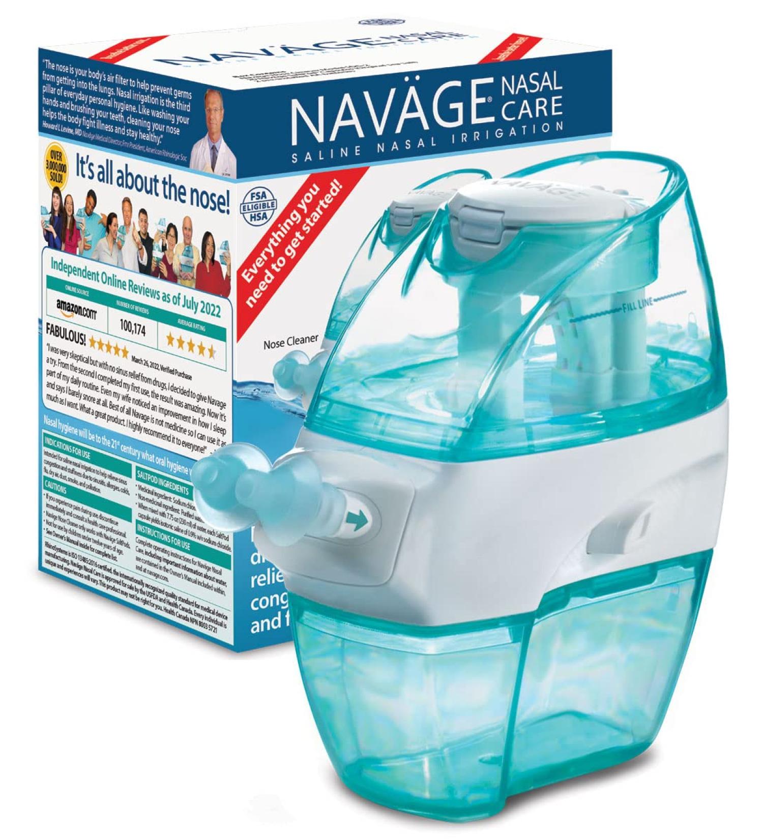 Navage Nasal Care Starter Bundle: Nose Cleaner with 20 SaltPods + Bonus 10 SaltPods - Buy Online on GoSupps.com