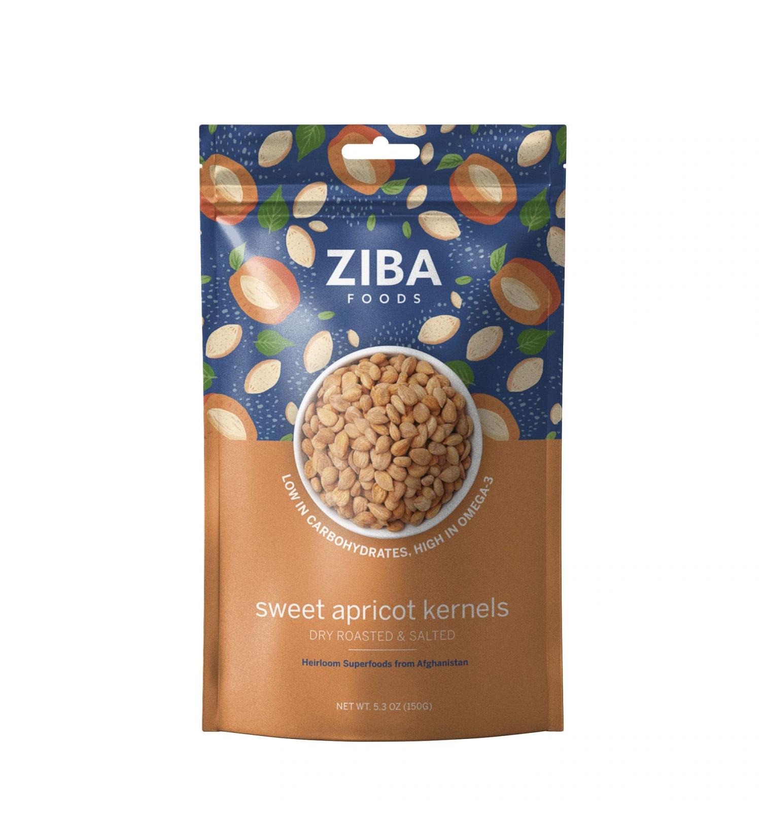 Ziba Foods Wild Grown Sweet Apricot Kernels | Non-GMO, Vegan, Whole 30 Friendly & Keto, Paleo, Dry Roasted Superseed | Wild Grown Superfood Naturally High In Vegan Protein and Omega 3s 5.29 Ounce (Pack of 1)