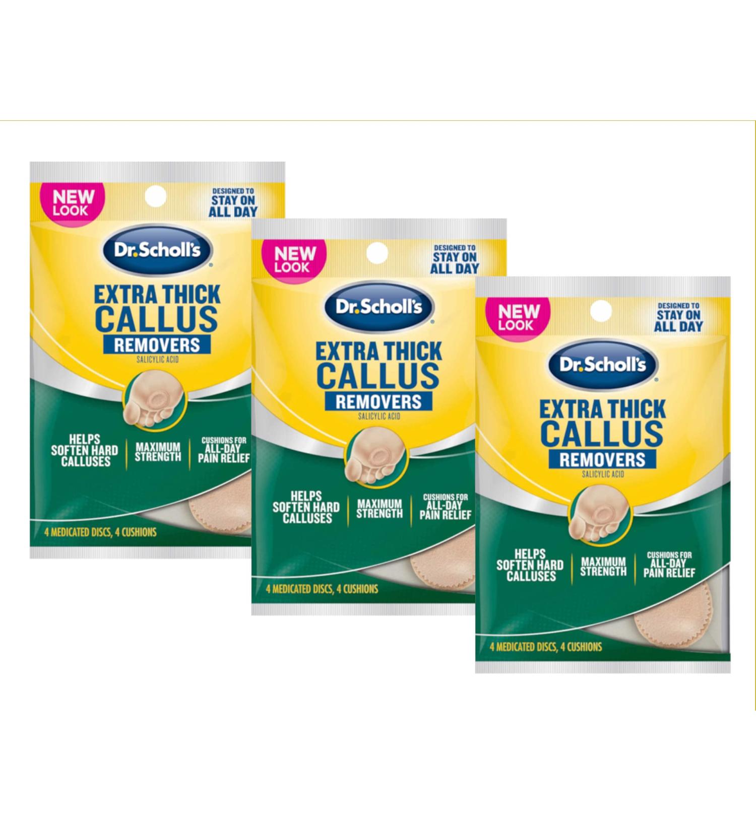Dr. Scholl's Extra Thick Callus Removers - 4 Cushions each (Pack of 3) - Buy Online on GoSupps.com