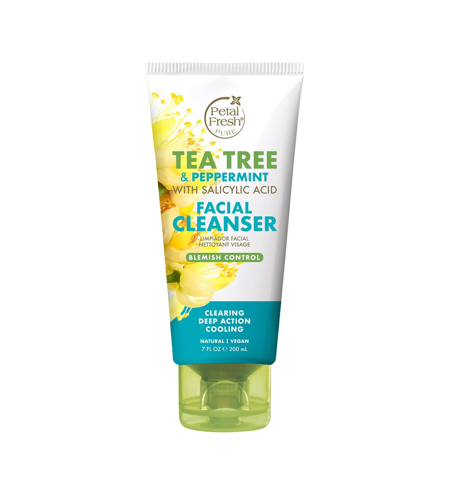 Petal Fresh Tea Tree & Peppermint Facial Cleanser - Vegan Cruelty-Free Blemish Control | Daily Clean Skincare 5 oz - Buy Online on GoSupps.com