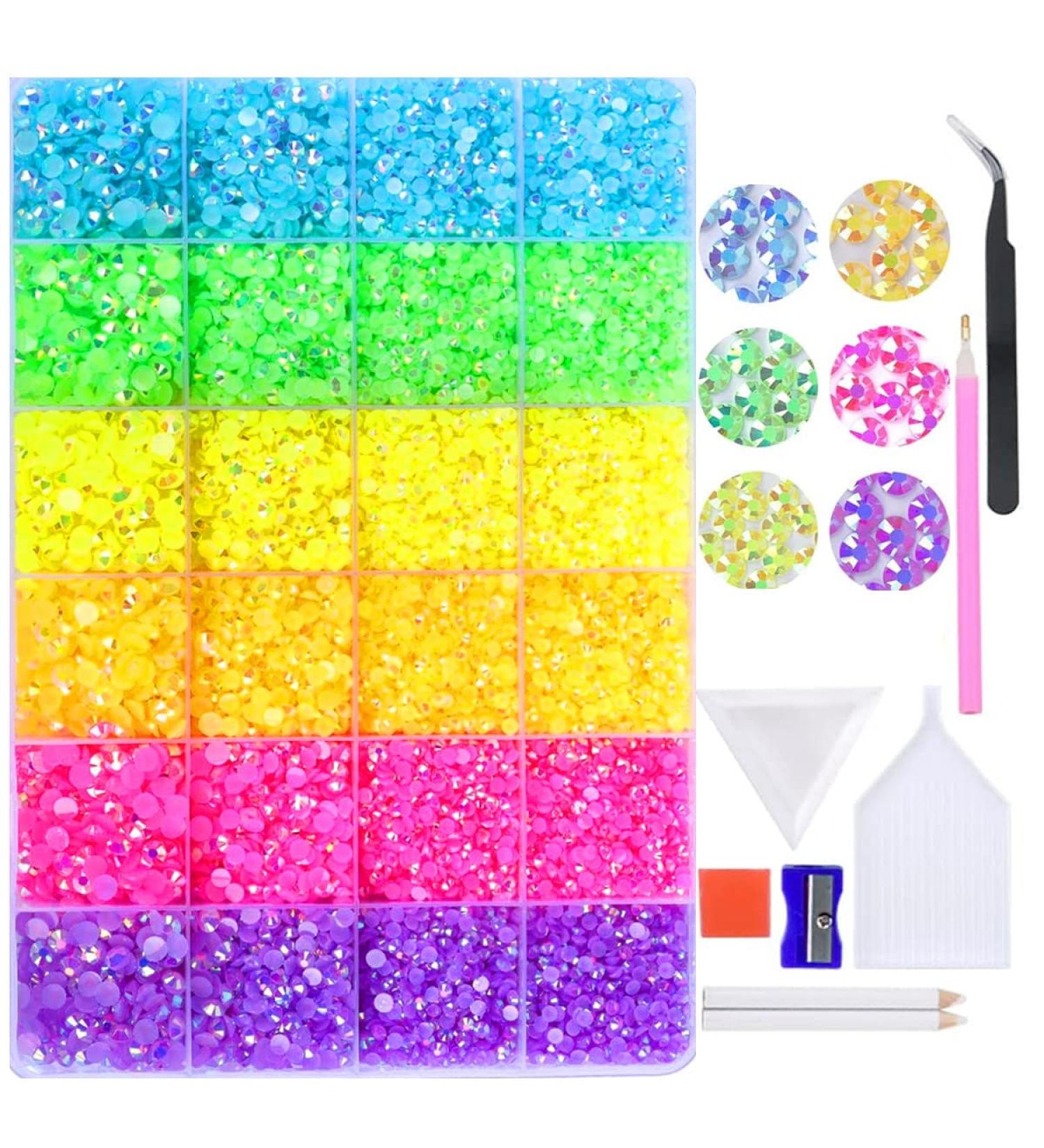 LIUDAMAI 33000PCS Jelly AB Resin Rhinestones - 3/4/5mm Flatback Crystals for DIY Decoration - Bulk Rhinestones for Nail Art - Buy Online on GoSupps.com