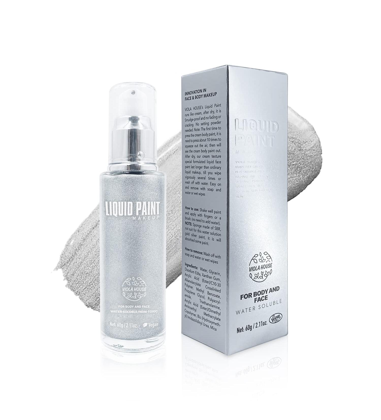 Viola House Silver Gold Face Body Paint | 60g Washable Makeup for Halloween & Christmas SFX - Buy Online on GoSupps.com