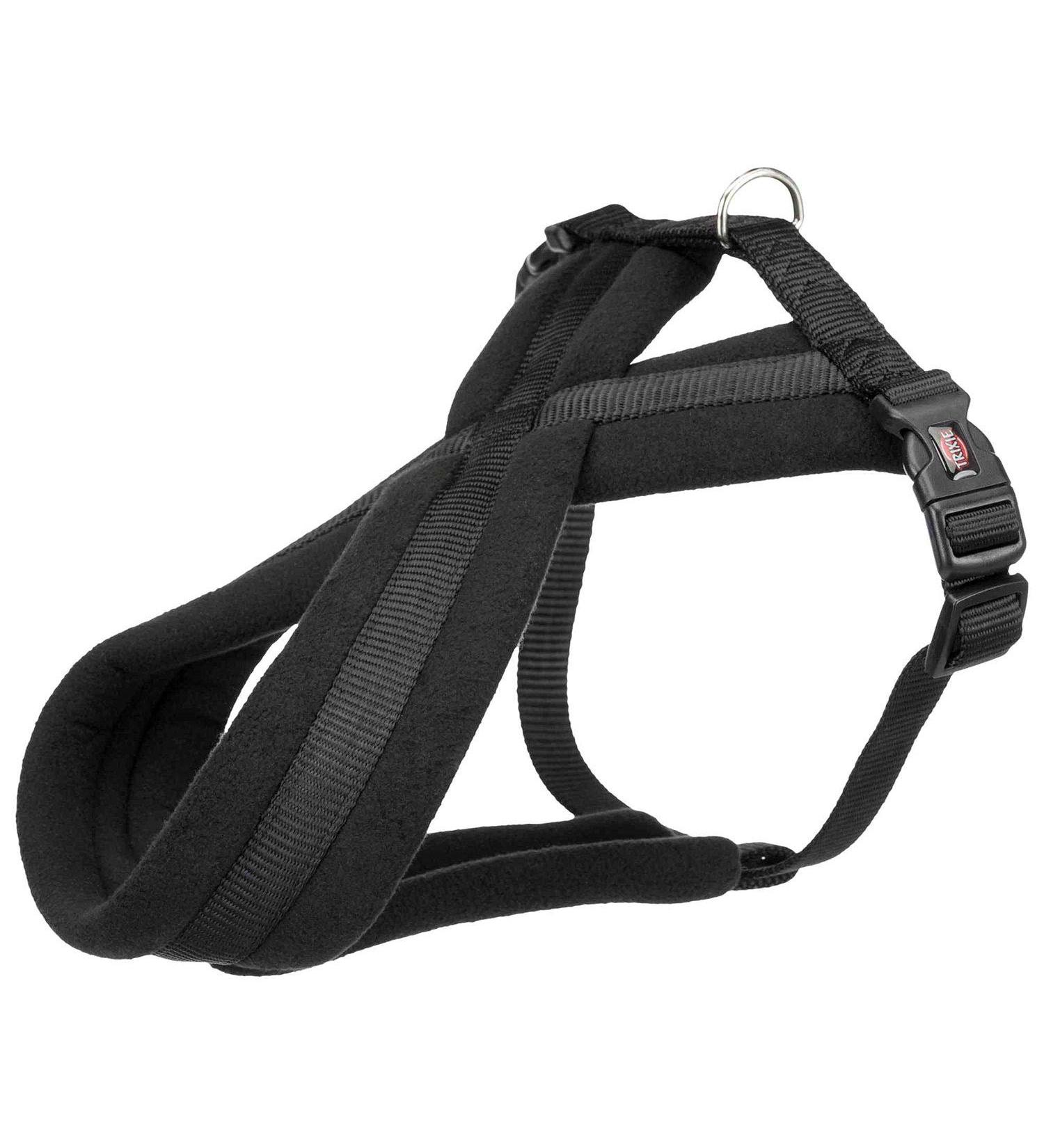 Trixie Premium touring harness Size L: Breast circumference 60 100 cm/25 mm in black-sporty dog harness with pleasant fleece padding continuously adjustable for large dogs 204101 black Large 60-90 cm/25 mm