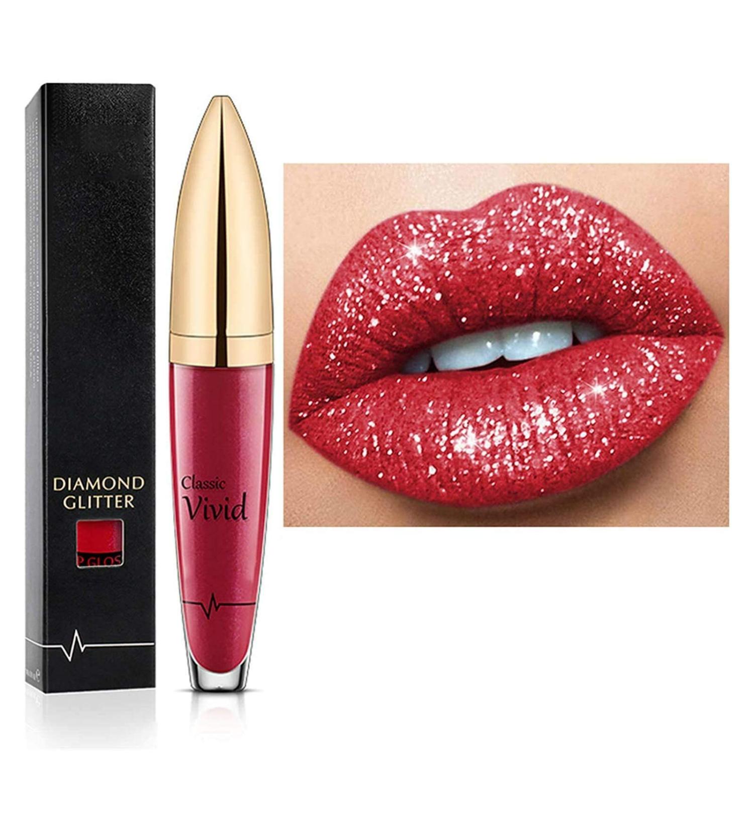 18 Colors Diamond Glossy Lipstick - Waterproof Matte & Shimmer Lip Gloss | Long-Lasting Beauty Makeup - Buy Online on GoSupps.com