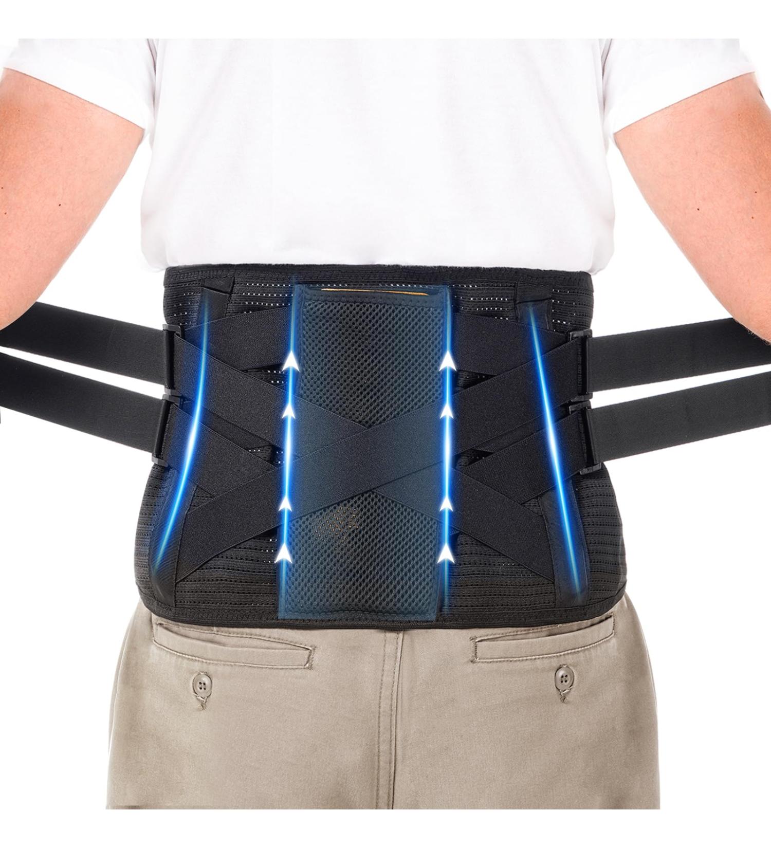 Back Brace for Men and Women Back Support Belt for Lower Back Pain Relief Scoliosis Sciatica Herniated Disc Heavy lifting Lightweight Breathable Lumbar Support with Dual Adjustable Straps (Large) Large (Waist 38.6-45.28'') - Buy Online on GoSupps.com