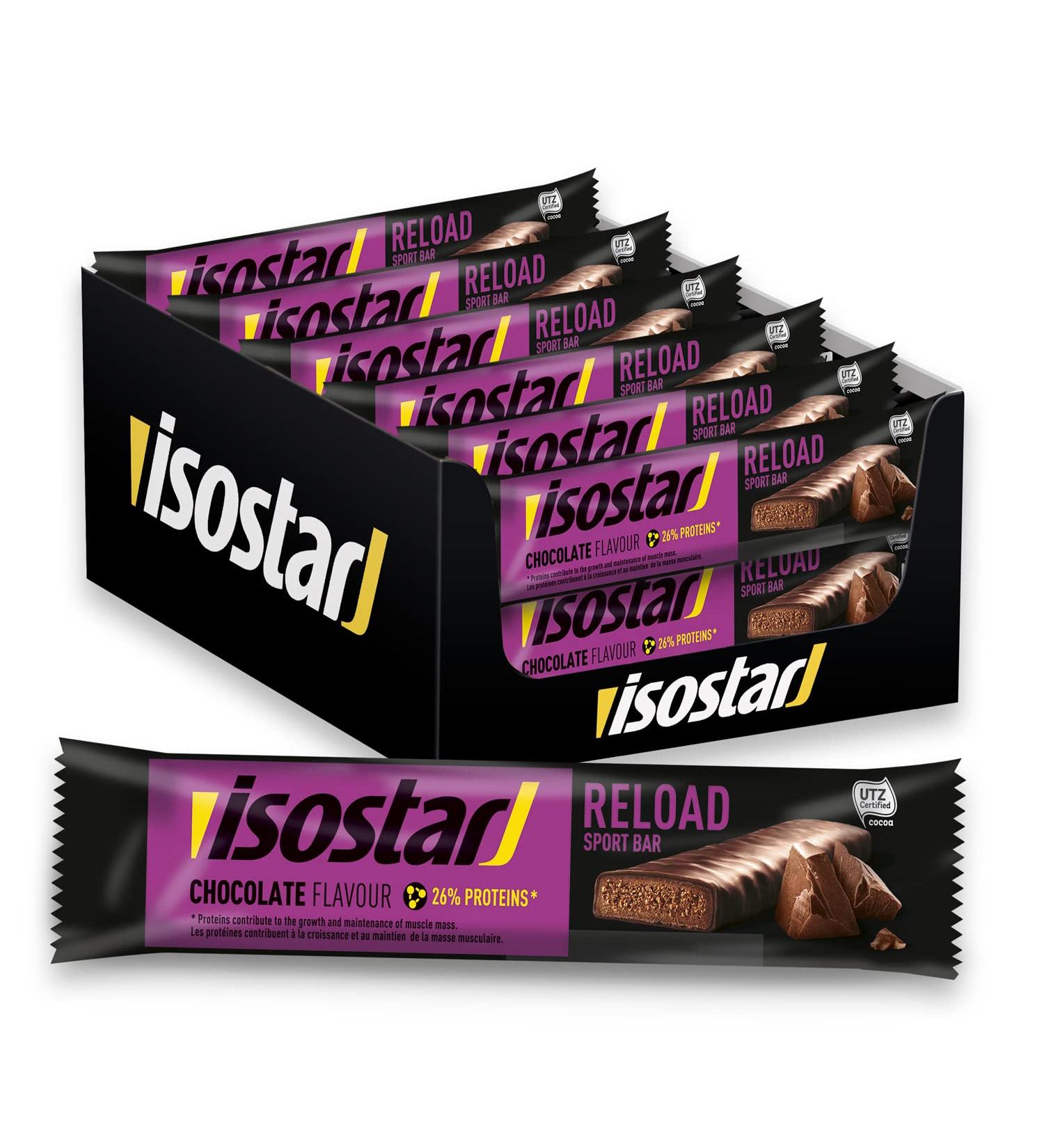 Isostar After Sport Reload Bars Chocolate Flavor - Pack of 30 Recovery Bars After Exercise - 30 x 40 g - Buy Online on GoSupps.com