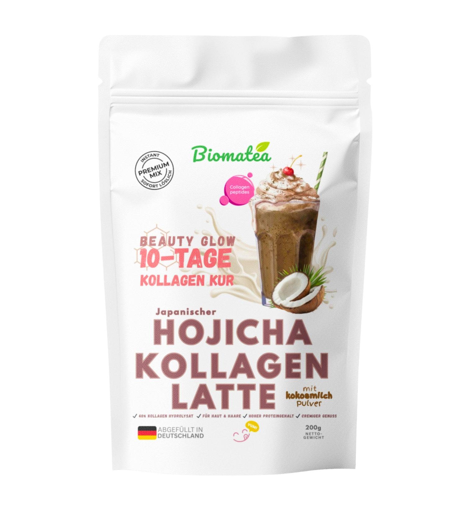 Biomatea Cure Beauty Glow de 10 jours - Poudre de collag ne de collag ne latte - Th torr fi japonais avec peptides de collag ne pour une peau clatante et des ongles solides - M lange cr meux - Buy Online on GoSupps.com
