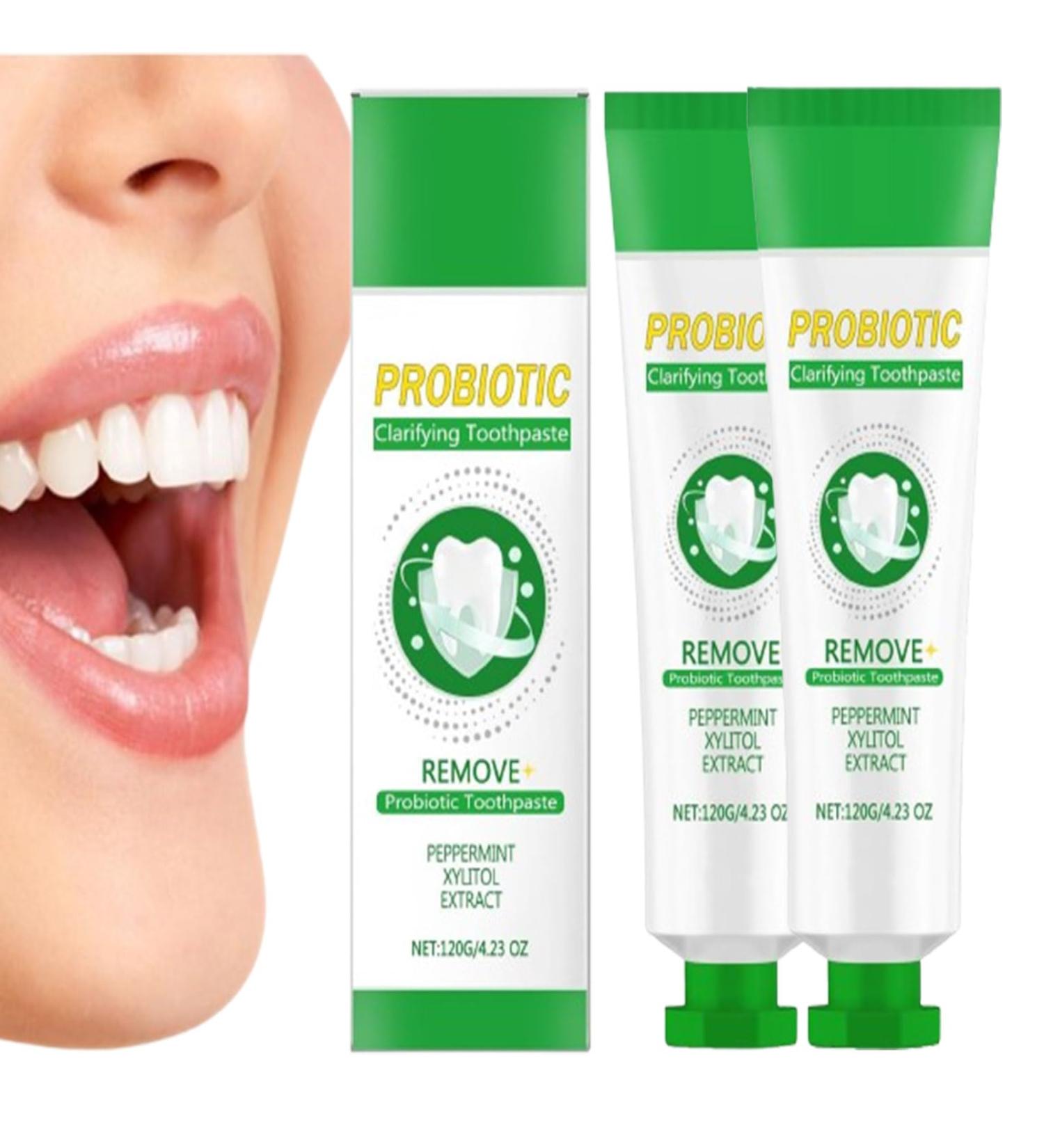Probiotic Clarifying Toothpaste Gum Care & Fresh Breath Natural Probiotic-Enriched Formula Toothpaste for Sensitive Teeth Protection (2PCS) - Buy Online on GoSupps.com