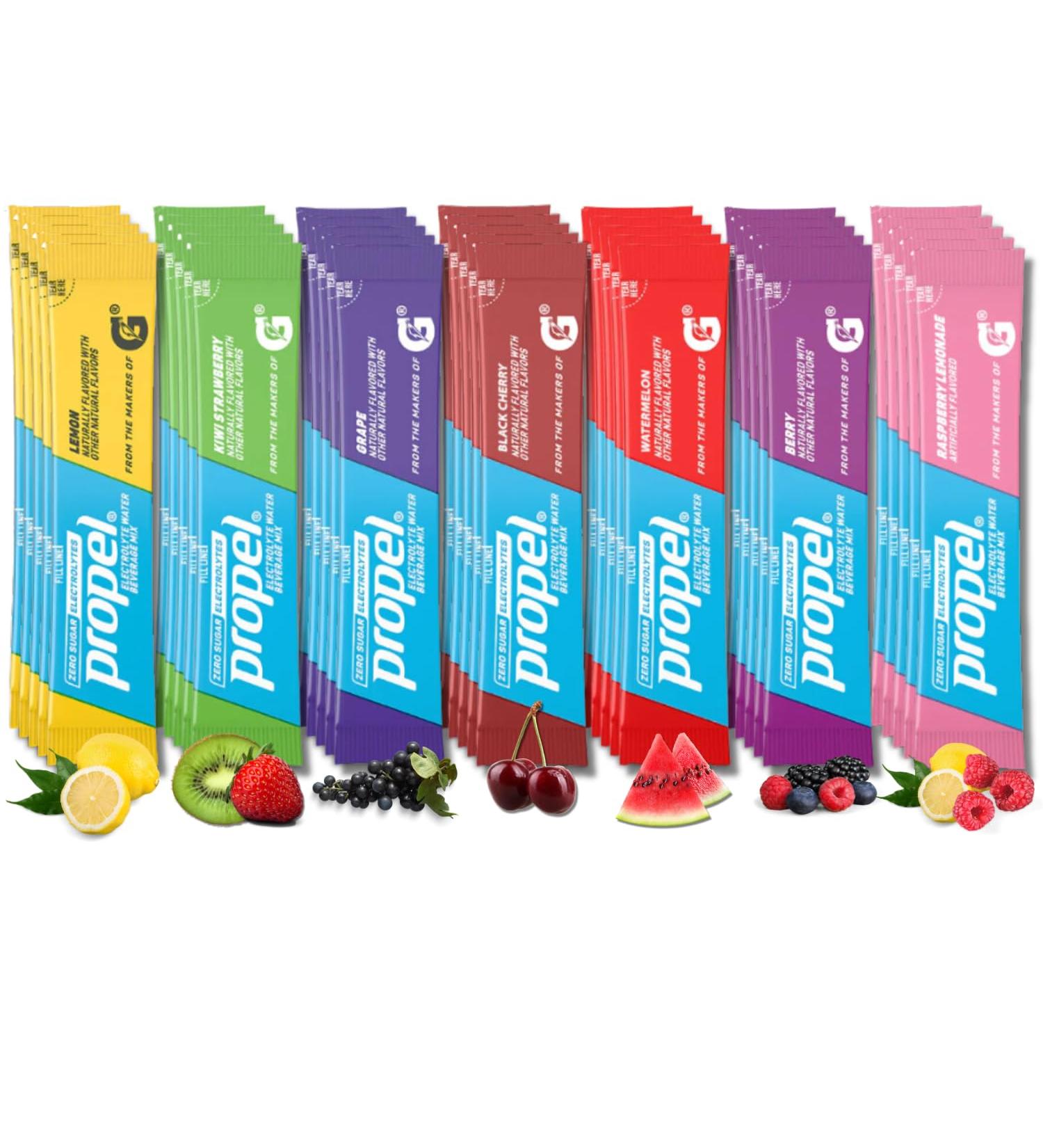 Zentious Propel Powder Packets - Electrolyte Hydration & Immune Support | 35 Variety Pack | 7 Irresistible Flavors - Buy Online on GoSupps.com