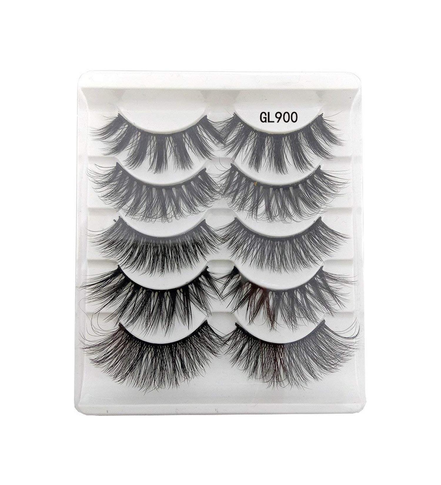 Greattangle 3D Mixed Chemical Fiber False Eyelashes - 5 Pairs Natural Soft Thick Makeup Extension Tools (GL900) - International Shipping Available - Buy Online on GoSupps.com