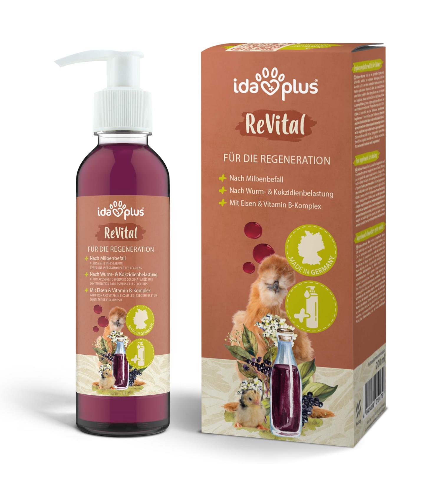 Ida Plus-Revital 200ml | Optimal Regeneration for Chickens & Poultry Post Anti-Mite & Worm Treatment | Iron & Vitamin B Complex - Buy Online on GoSupps.com