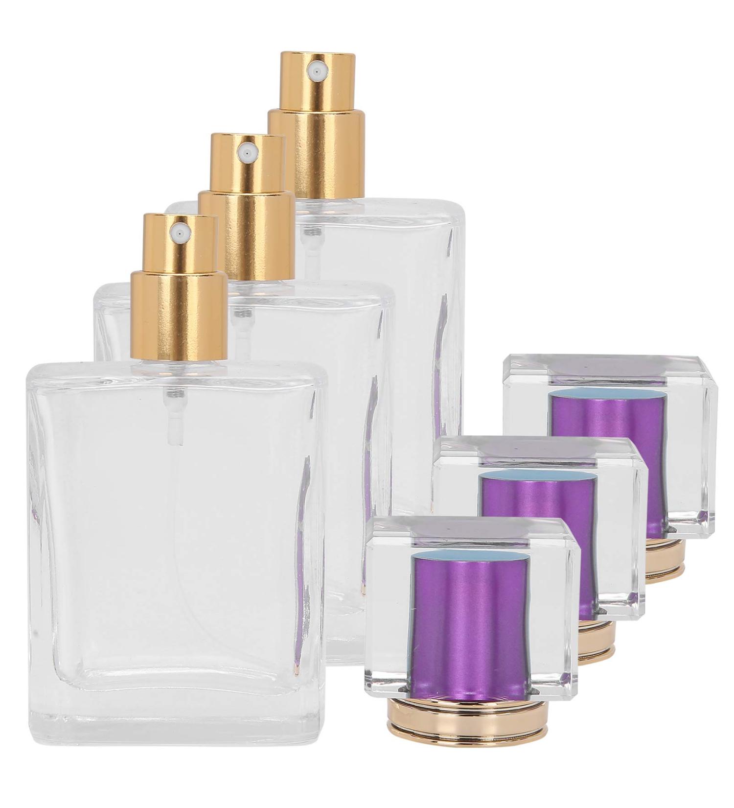 Glass Perfume Bottle Refillable Perfume Atomizer Dispenser Liquid Makeup Container 50ml (Purple) - Buy Online on GoSupps.com