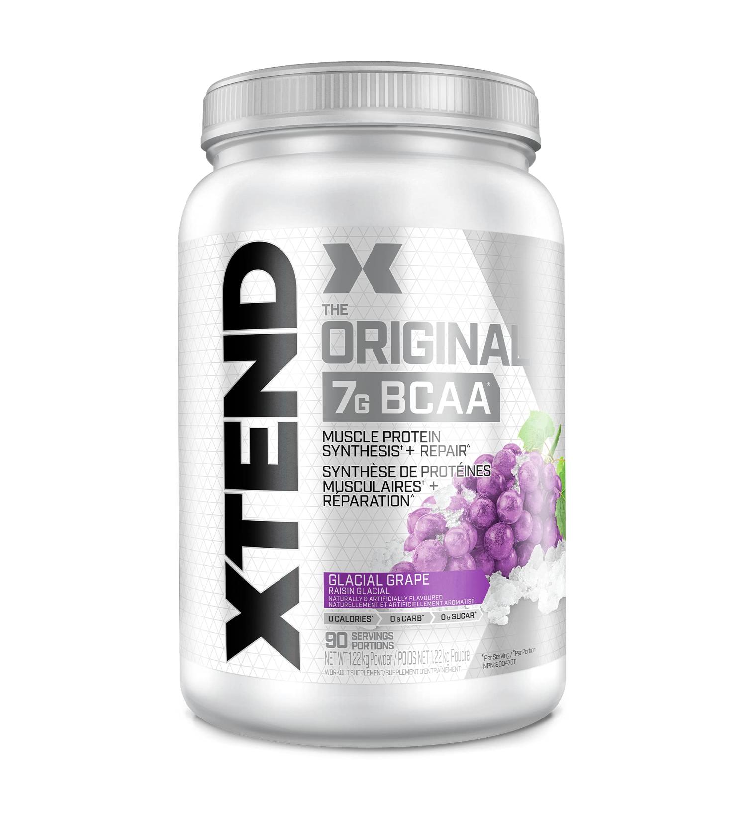 Scivation XTEND Original BCAA Powder - Sugar-Free Muscle Recovery with 7g BCAA 2.5g L-Glutamine - Glacial Grape 90 Servings Glacial Grape 90 Servings (Pack of 1) - Buy Online on GoSupps.com