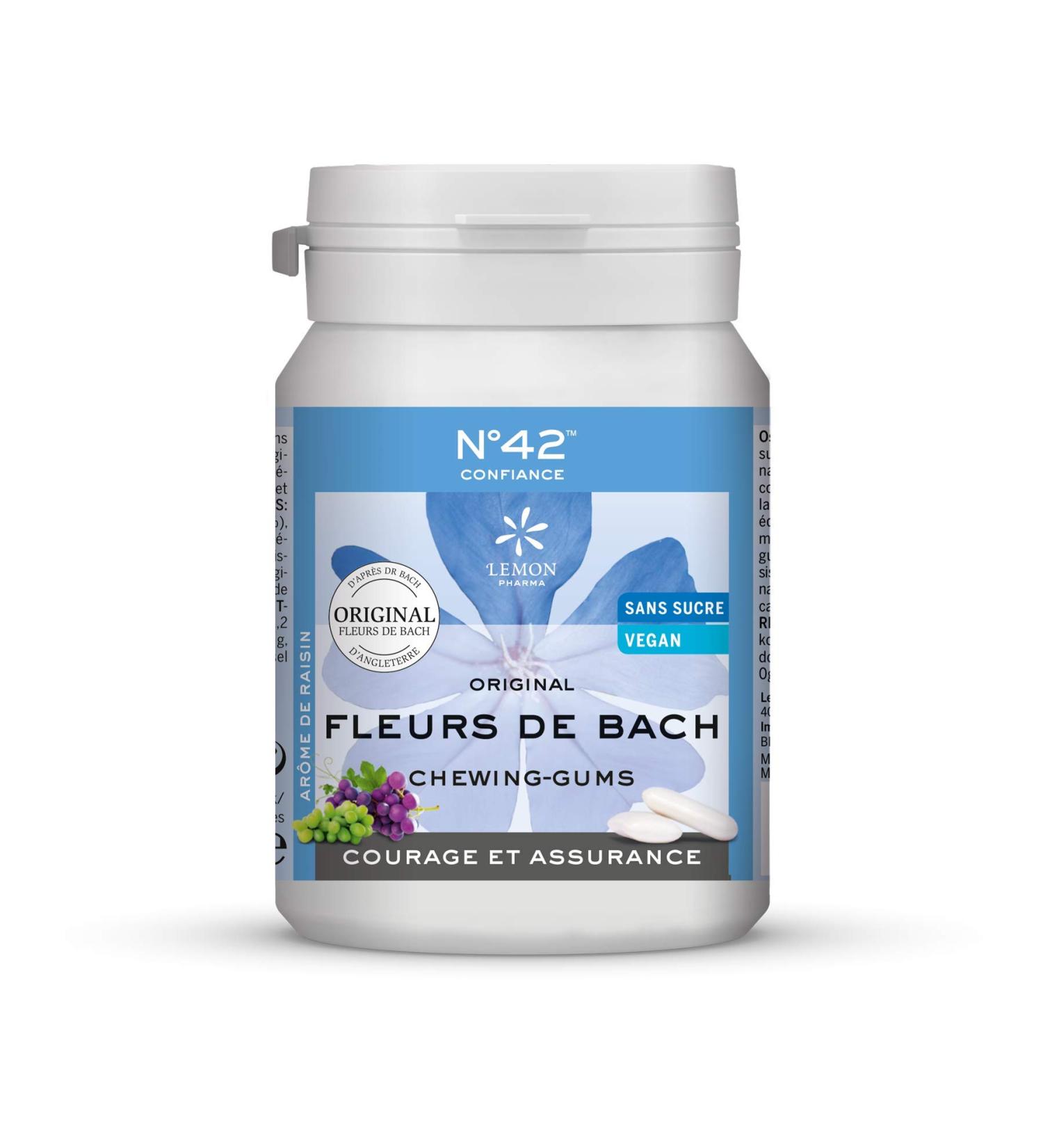 Bach Flowers Chewing Gums No. 42 Trust Courage Insurance Grape Flavor 60 g - Buy Online on GoSupps.com
