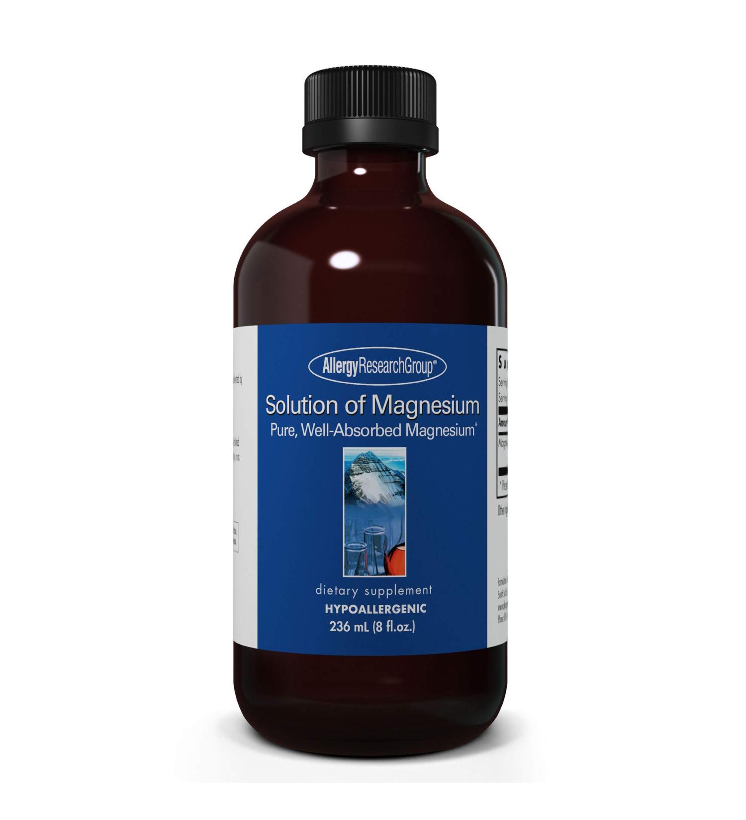Allergy Research Group Magnesium Solution 236 mL - Bioavailable for Bone and Mood Support - Buy Online on GoSupps.com