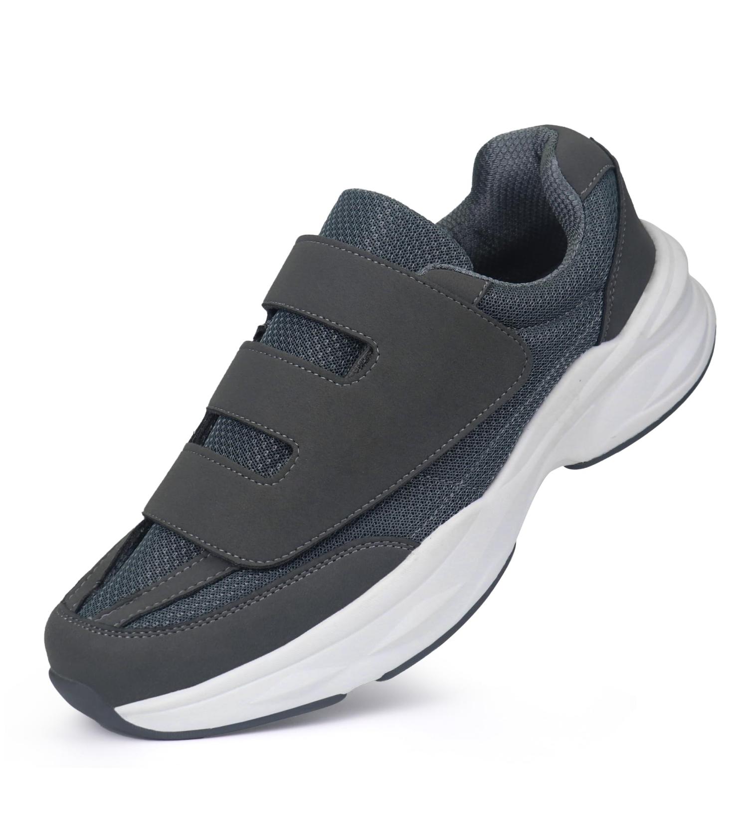 Ortho+rest Men s Diabetic Walking Shoes for Swollen Feet - Adjustable Closure - Size 11 - Grey - Buy Online on GoSupps.com