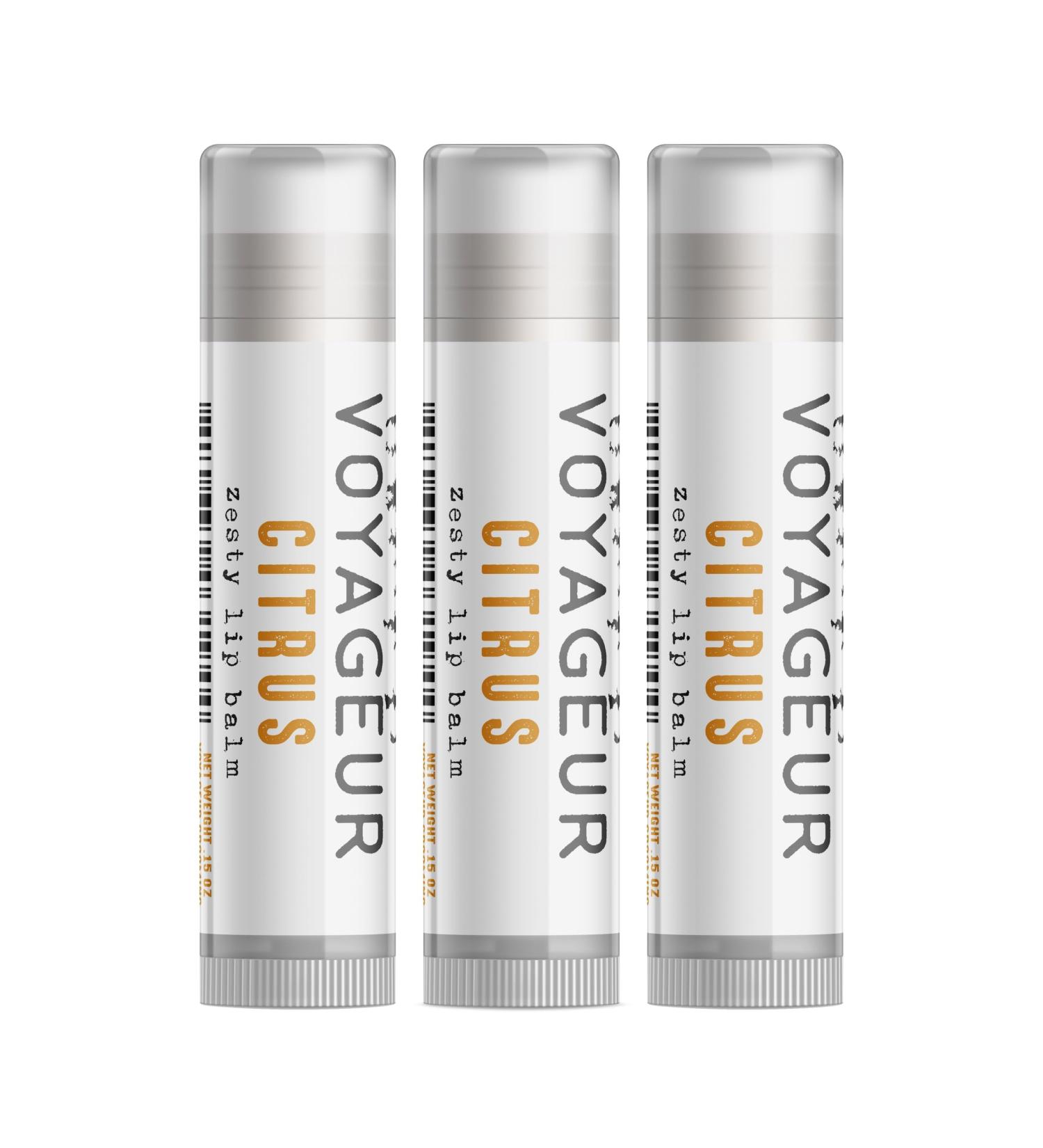 Voyageur Citrus Lip Balm Set of Three - Moisturizing & Refreshing | International Shipping - Buy Online on GoSupps.com