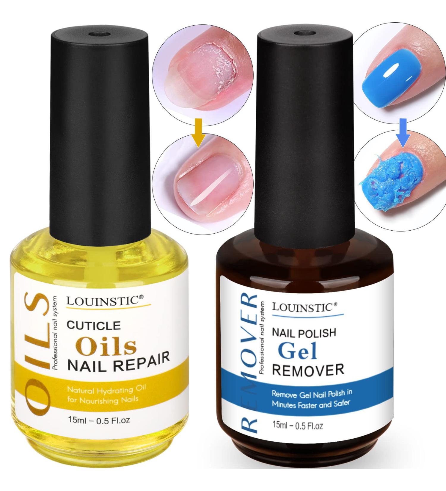 Louinstic Gel Nail Polish Remover with Cuticle Oil - Quick 3-5 mins Removal | Gel Nail Polish Remover - Buy Online on GoSupps.com