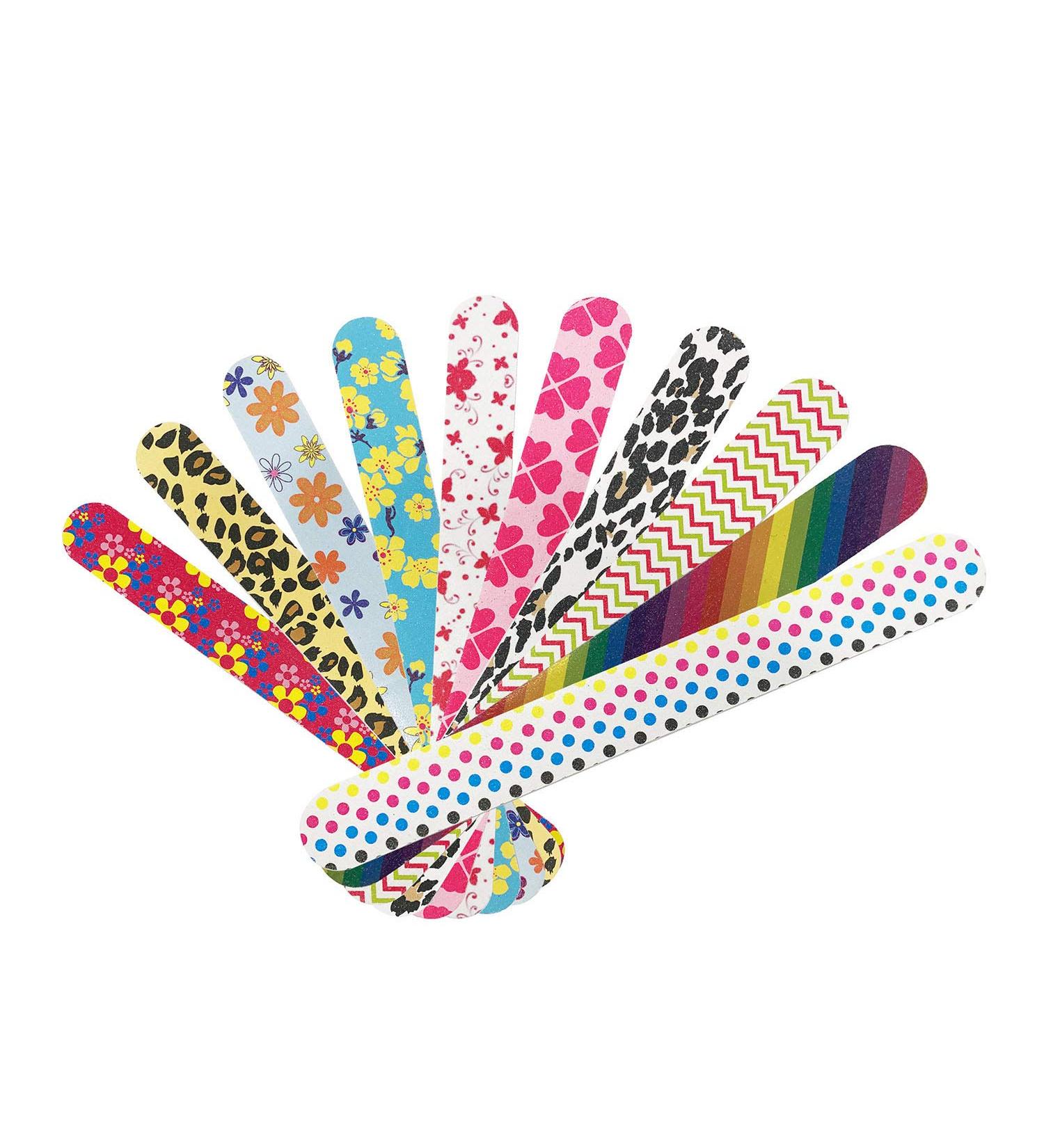 10 PCS Professional Double Sided 100/180 Grit Nail Files - Nail File Set for Manicure and Pedicure - Buy Online on GoSupps.com