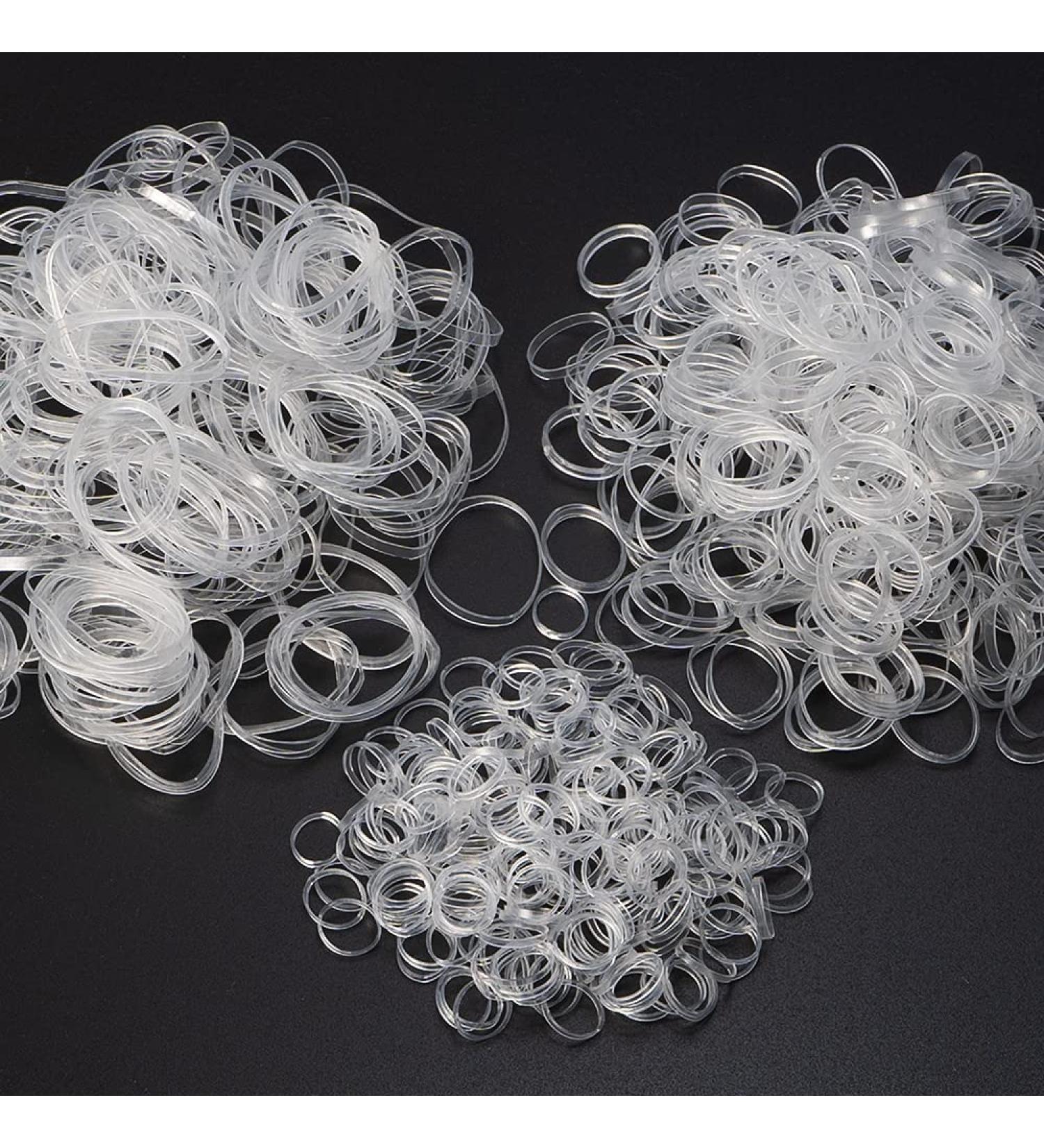 Minihope Mini Rubber Bands 1000 Count - Clear Polyband Elastics for Women, Kids, Braids - Soft, Pain-Free Hair Ties - Buy Online on GoSupps.com