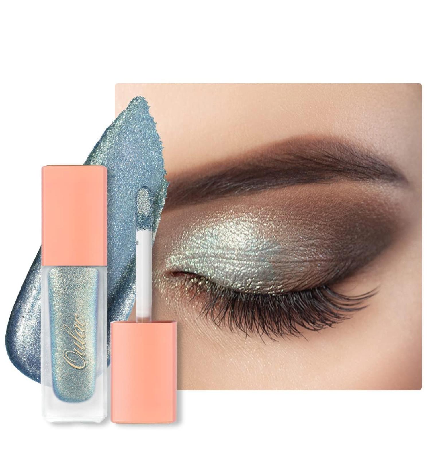 Oulac Liquid Glitter Eyeshadow Shimmer Eyeshadow & Eyeliner | Shiny Teal with Gold and Emerald Sparkle Blendable Sparkly Eye Make-up Crease Resistant Vegan Cruelty-Free 5.4g Electric Eel (14) - Buy Online on GoSupps.com