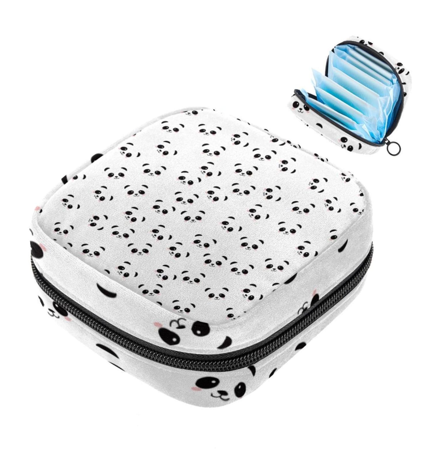 Shop Mini Panda Face Women's Binding Storage Bags | Portable Menstrual Pad & Tampon Holder | Colorful Multicolored Organizer for School & Office - Buy Online on GoSupps.com