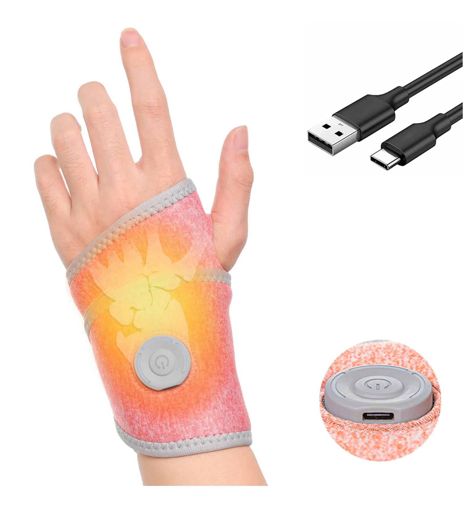 Fanwer Heated Wrist Wrap for Arthritis Pain Relief | Electric Wrist Heating Pad for Carpal Tunnel, Tendonitis, Joint Pain | Fast Heat for Left Right Hand - Buy Online on GoSupps.com