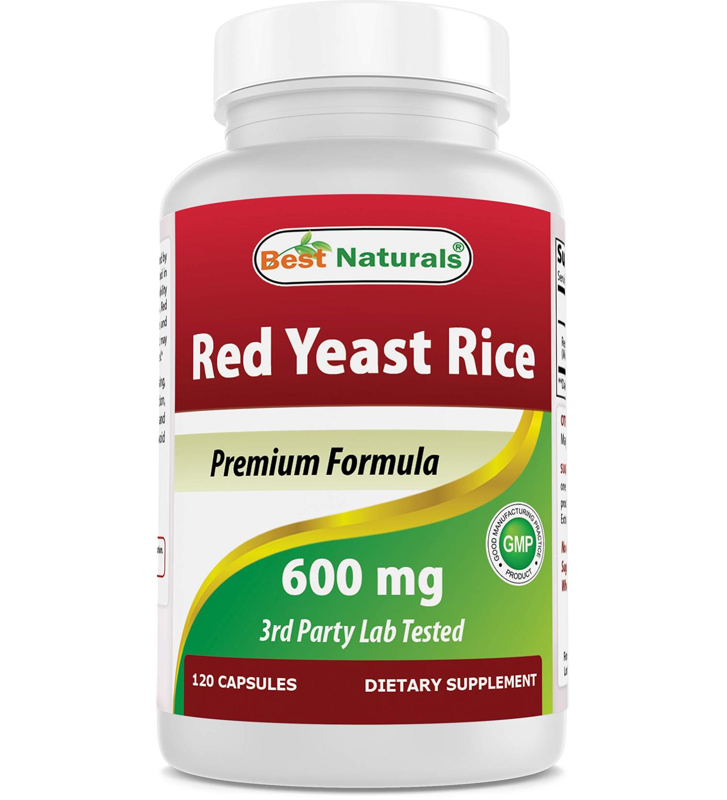 Best Naturals Red Yeast Rice 600mg Capsules - 120 Caps (2 capsules per serving) - Promotes Heart Health and Cholesterol Support - Buy Online on GoSupps.com