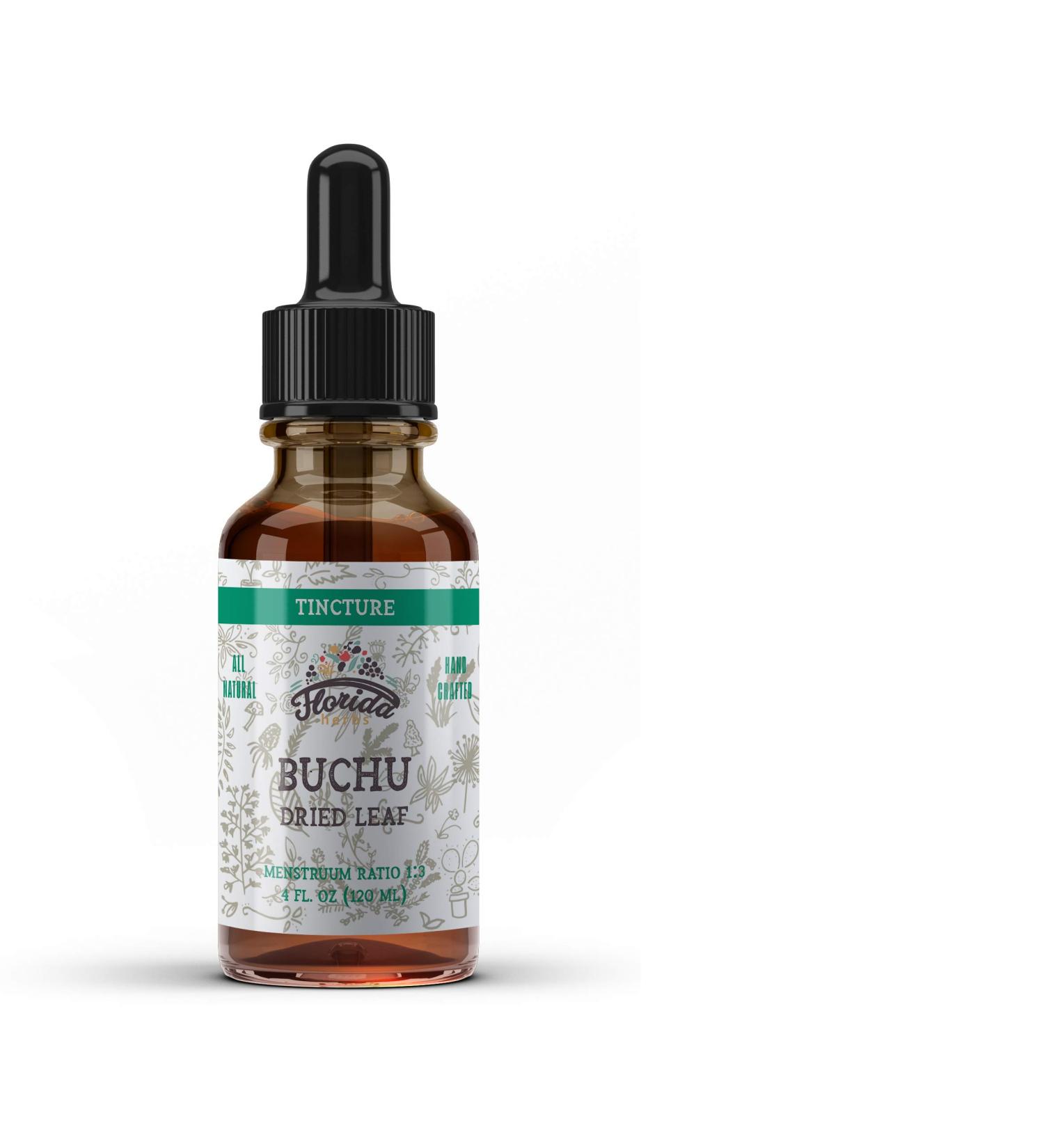 Buchu Tincture, Organic Buchu Extract (Agathosma Betulina) Dried Leaf Herbal Supplement, Non-GMO in Cold-Pressed Organic Vegetable Glycerin, 700 mg, 4 oz (120 ml) 4 fl oz (Pack of 1)