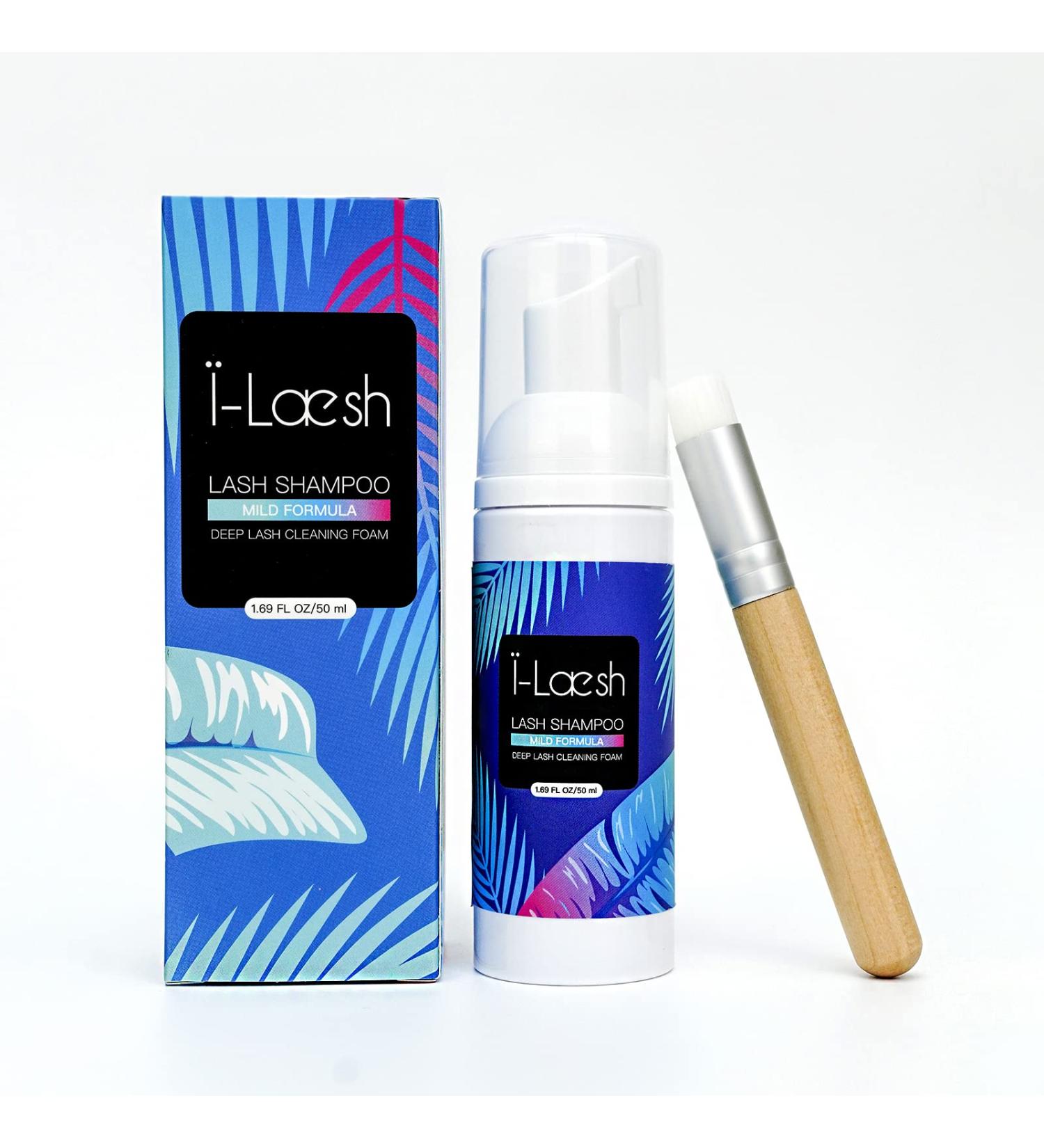 Lash Shampoo for Eyelash Extensions - i-Laesh 1.69fl.oz/50ml - Gentle Formula Cleanser, Paraben & Sulfate Free - Professional Grade Mascara Remover - Buy Online on GoSupps.com