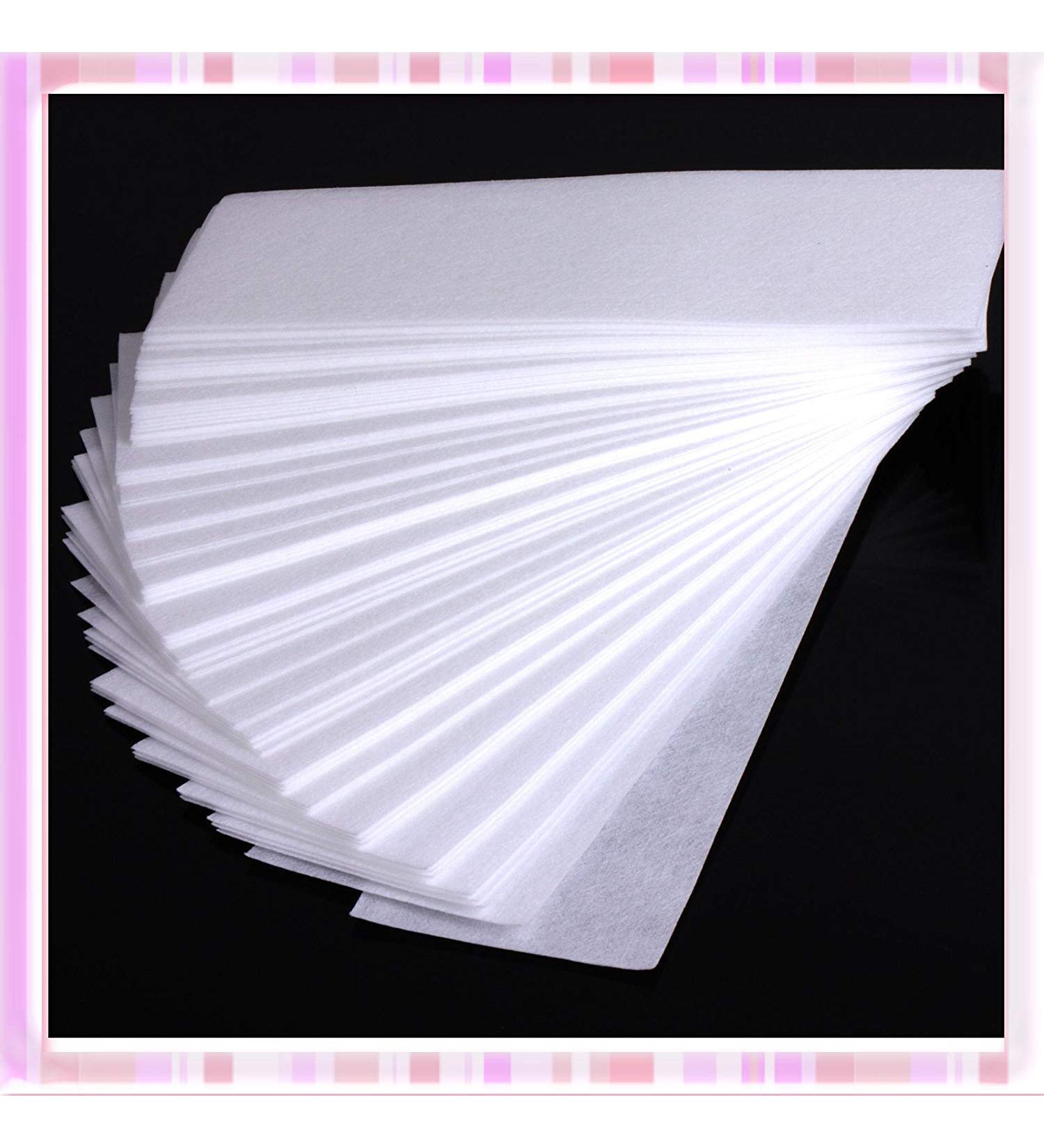 80Pcs Professional Hair Removal Wax Strips Nonwoven Fabric Depilatory Wax Paper Nail Hair Removal Paper Nail Supplies White Excellent