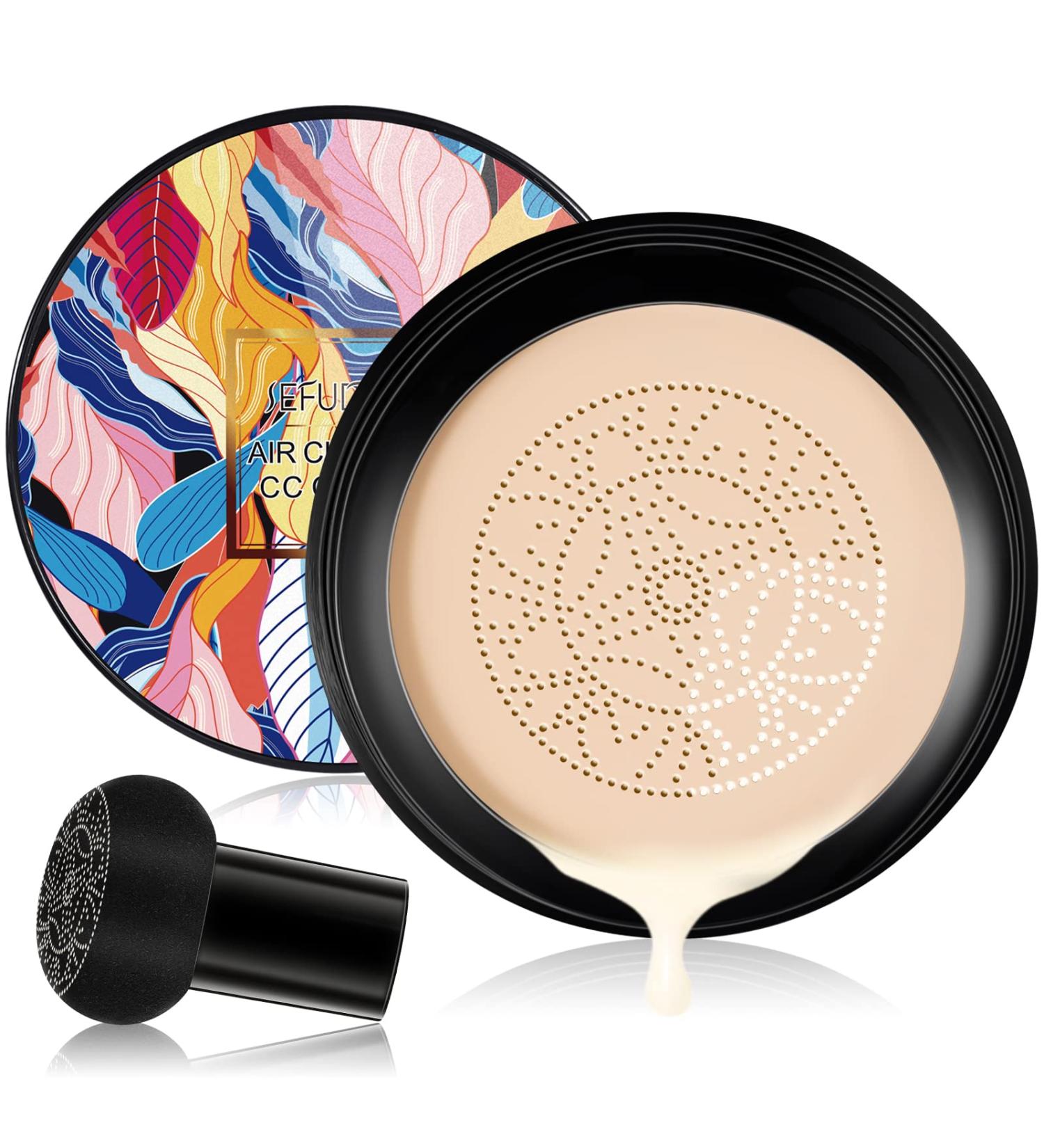 Mushroom Head Air Cushion Bb Cream Concealer Lasting Nude Makeup Moisturizing Brightening Pigment Liquid Foundation Base Primer (Ivory) - Buy Online on GoSupps.com