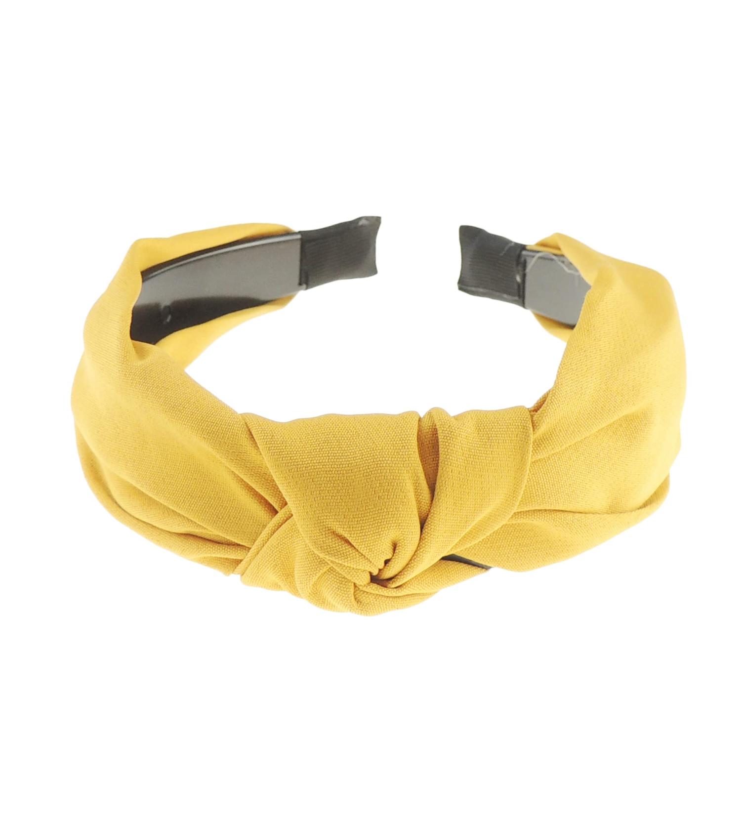 Turban Top Knot Twisted Knotted Twist Knot Formal Boho Vintage Headband Women Alice Band Hair Accessories Hairband Christmas Birthday Wedding Guest Bridesmaid Party Chiffon Fabric(Mustard)