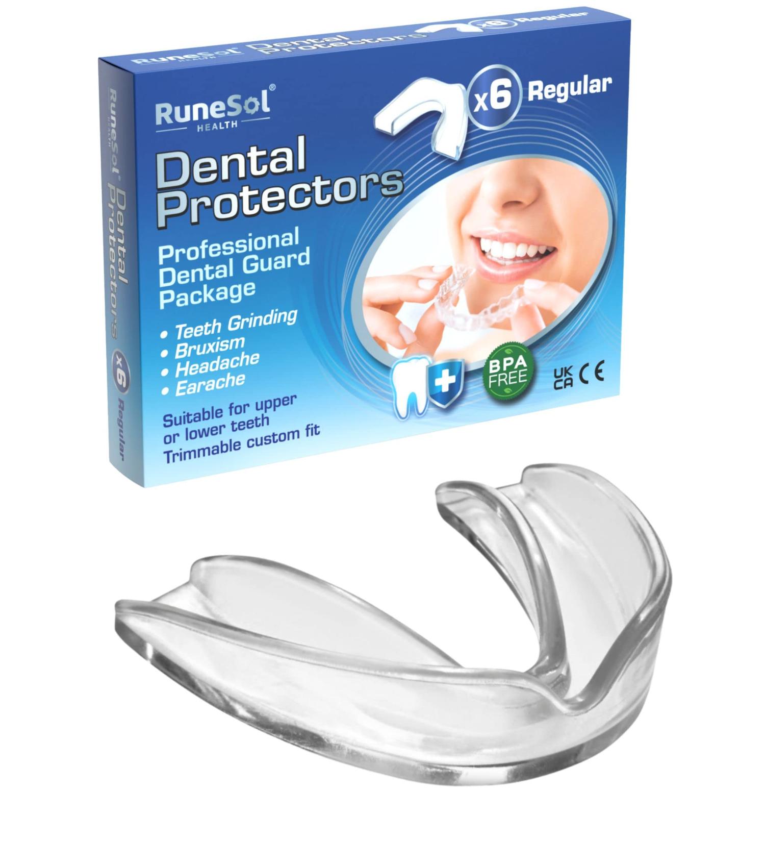 Runesol Mouth Guard for Teeth Grinding - 6 Pack Gum Shields for Bruxism - Dental Protector for Adults - Class 1 Medical Device UKCA CE - Buy Online on GoSupps.com