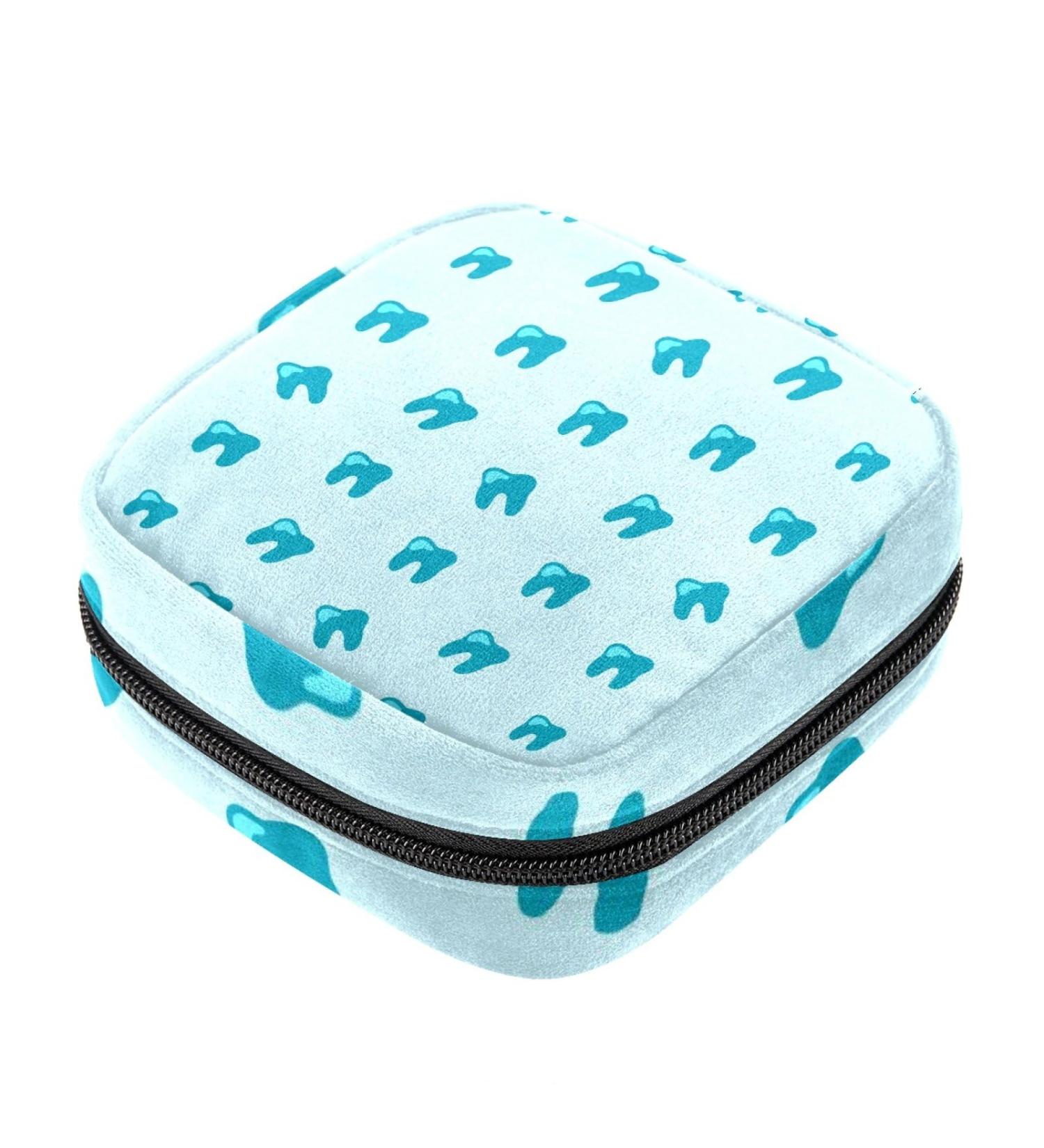 Teeth Print Sanitary Napkin Storage Bag - Portable Period Kit for Women, Teens, and Girls - Menstrual Cup Pouch & Tampon Bag - Color 2 - Buy Online on GoSupps.com