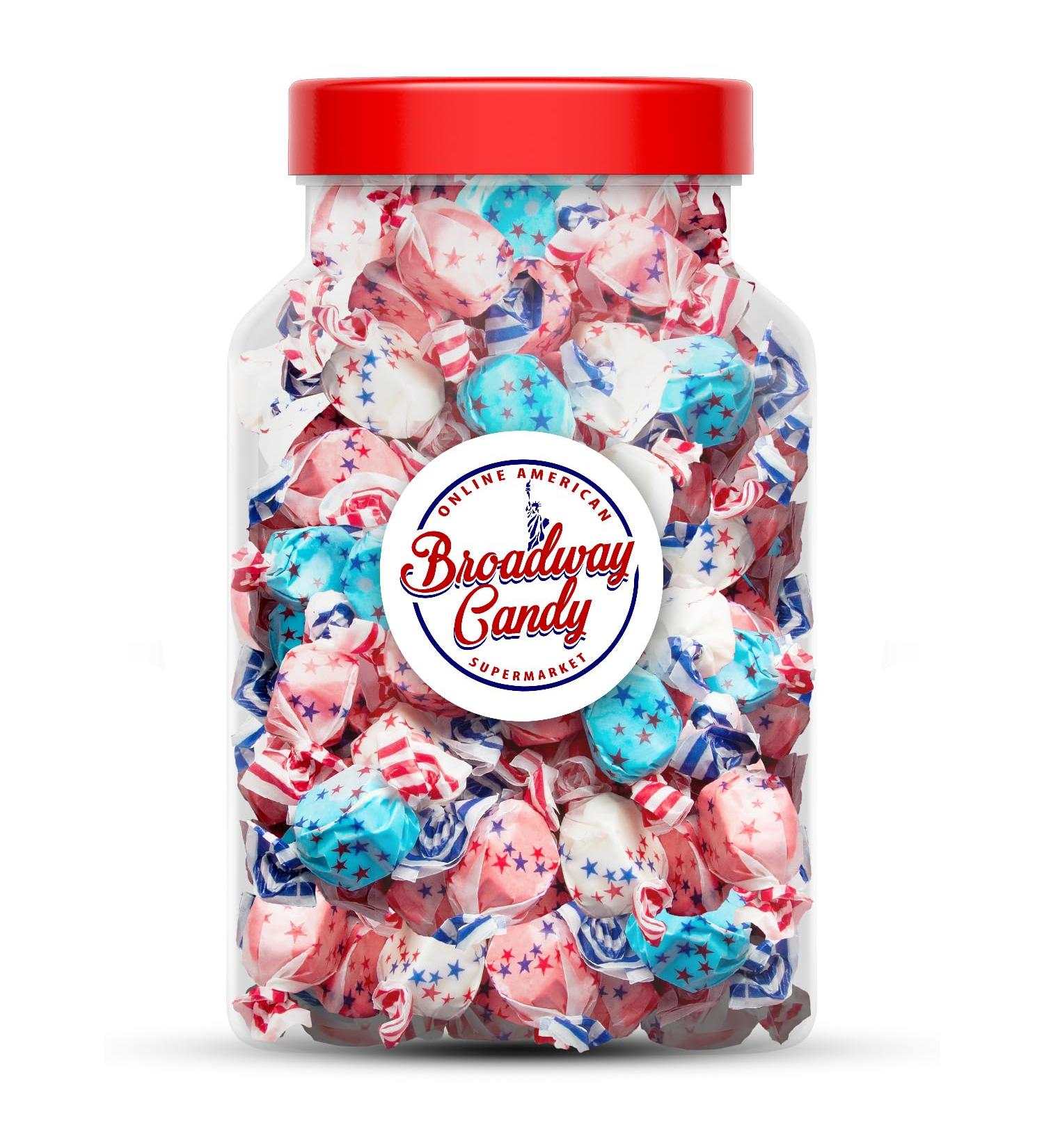 Broadway Candy Sweets Jar 800g - All American Salt Water Taffy - Individually Wrapped American Sweets - Bite Sized Candy Treats - Buy Online on GoSupps.com