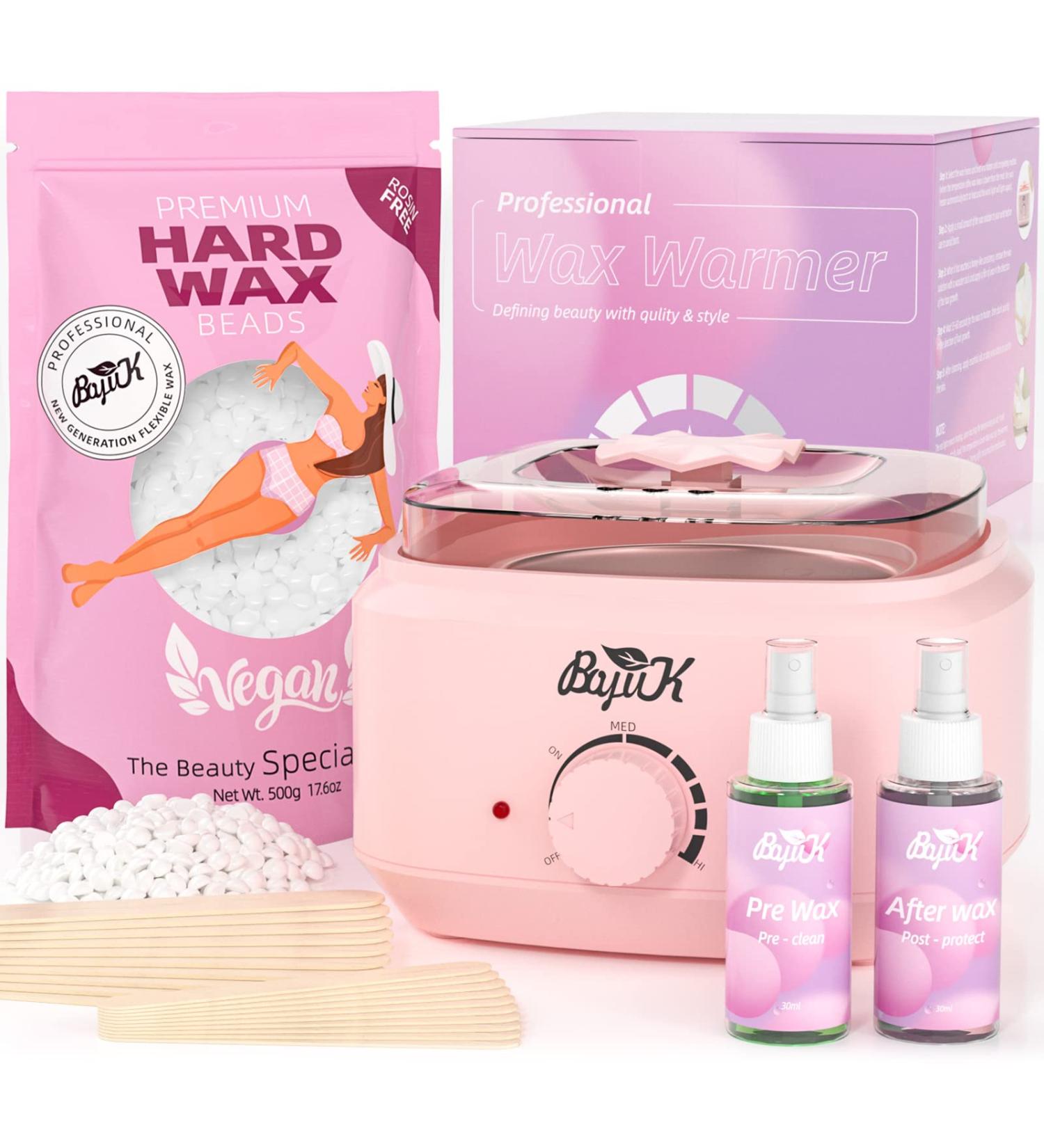 BOYUJK Professional Waxing Kit for Women and Men - 500g Wax Beads, Wax Pot, Wooden Strips, 2 Wax Sprays - Hot Waxing Kit for Full Body Hair Removal - Buy Online on GoSupps.com