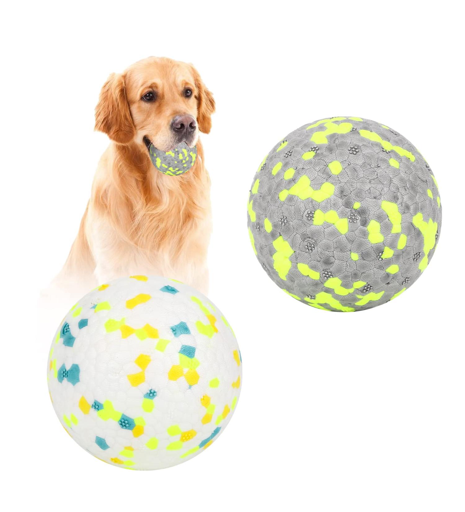 Indestructible Rubber Dog Ball Toys - Durable Interactive Training Balls for Small Medium & Large Dogs (2 Pieces) - Buy Online on GoSupps.com