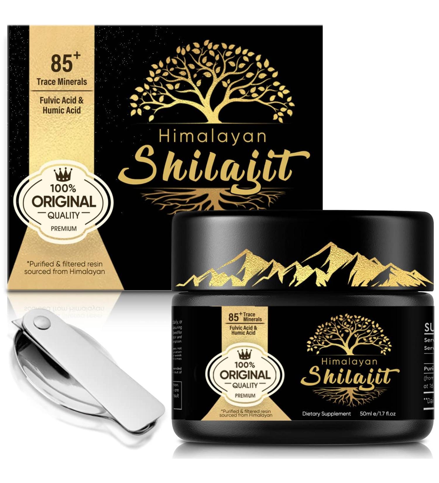 Pure Organic Himalayan Shilajit Resin 85+ Trace Minerals Complex for Focus, Energy & Immune Support | 2-3 Month Supply - Buy Online on GoSupps.com