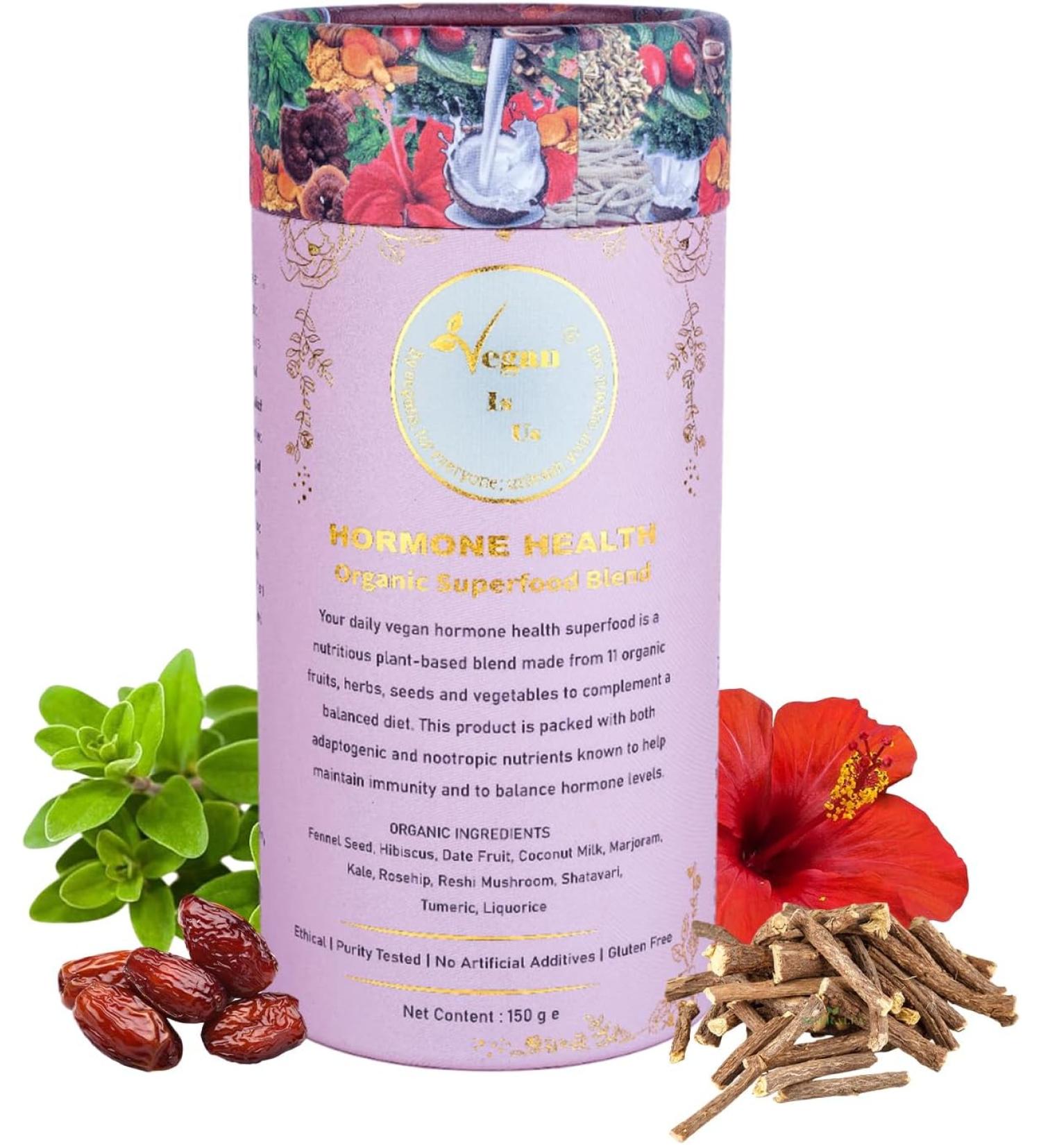 Vegan Is Us Organic Hormone Harmony Superfoods Blend for Women - Sweet | Minty - 150g - Buy Online on GoSupps.com