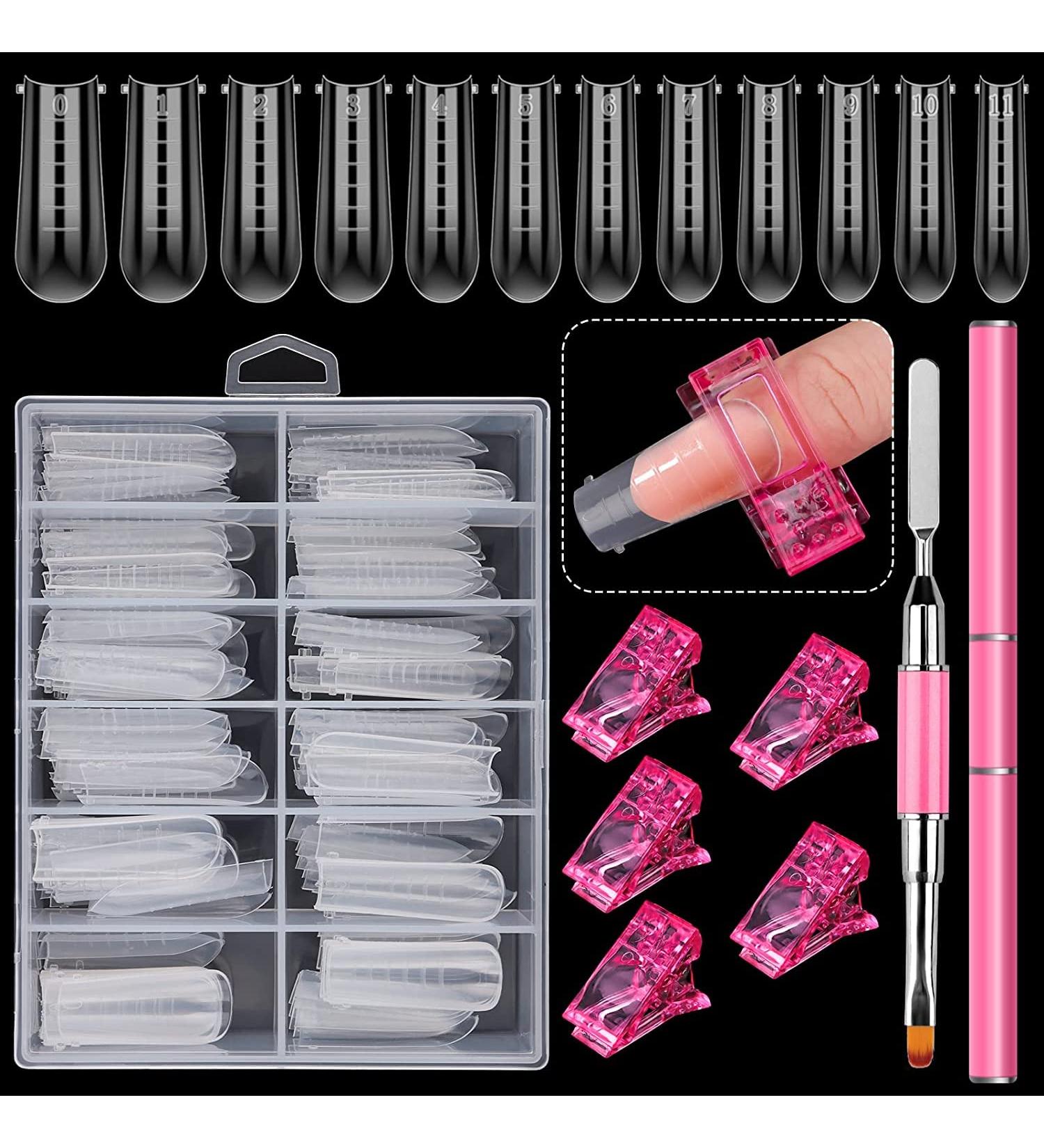 EBANKU Dual Nail Forms Set with 120 Piece Poly Gel Coffin Nail Mold & Accessories - Buy Online on GoSupps.com
